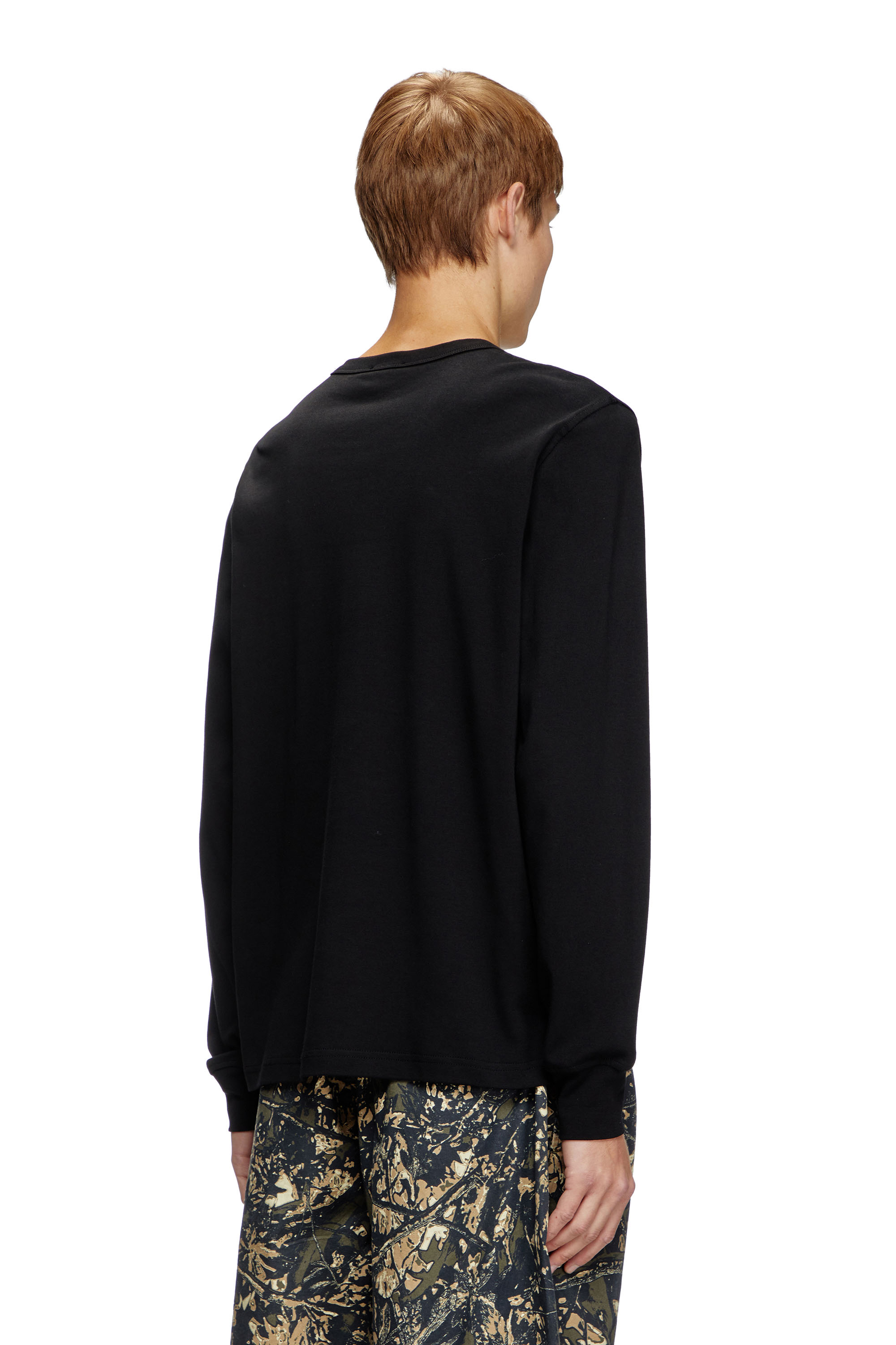 Diesel - T-ADJUST-LS-SLITS-R17, Male's 長袖Tシャツ in ブラック - 4