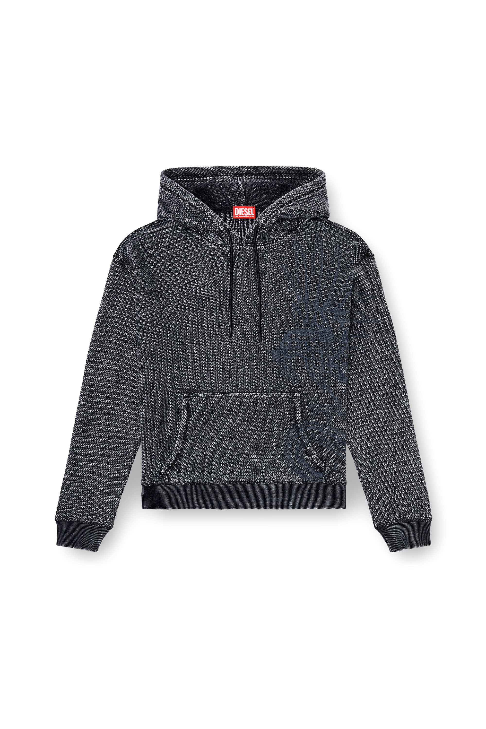 Diesel - S-NORM-HOOD-AA1, Male's プルオーバーパーカー in ダークグレー - 3