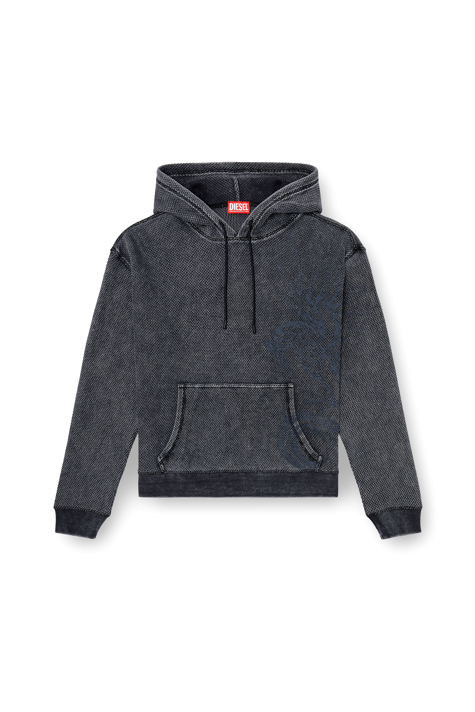 Diesel - S-NORM-HOOD-AA1, Male's プルオーバーパーカー in ダークグレー - 2