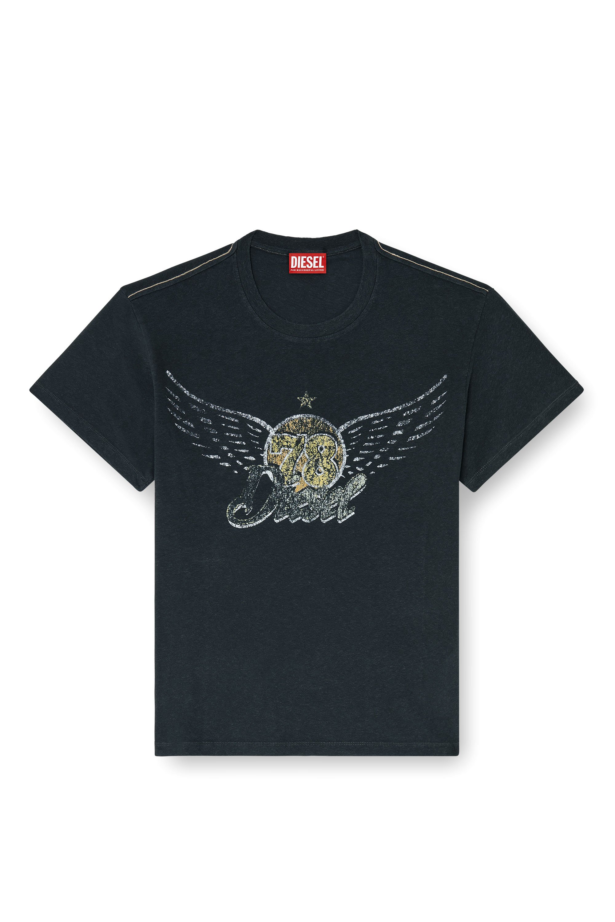 Diesel - T-GERIO-A, Male's Cotton-hemp T-shirt with concert graphics in null - 2