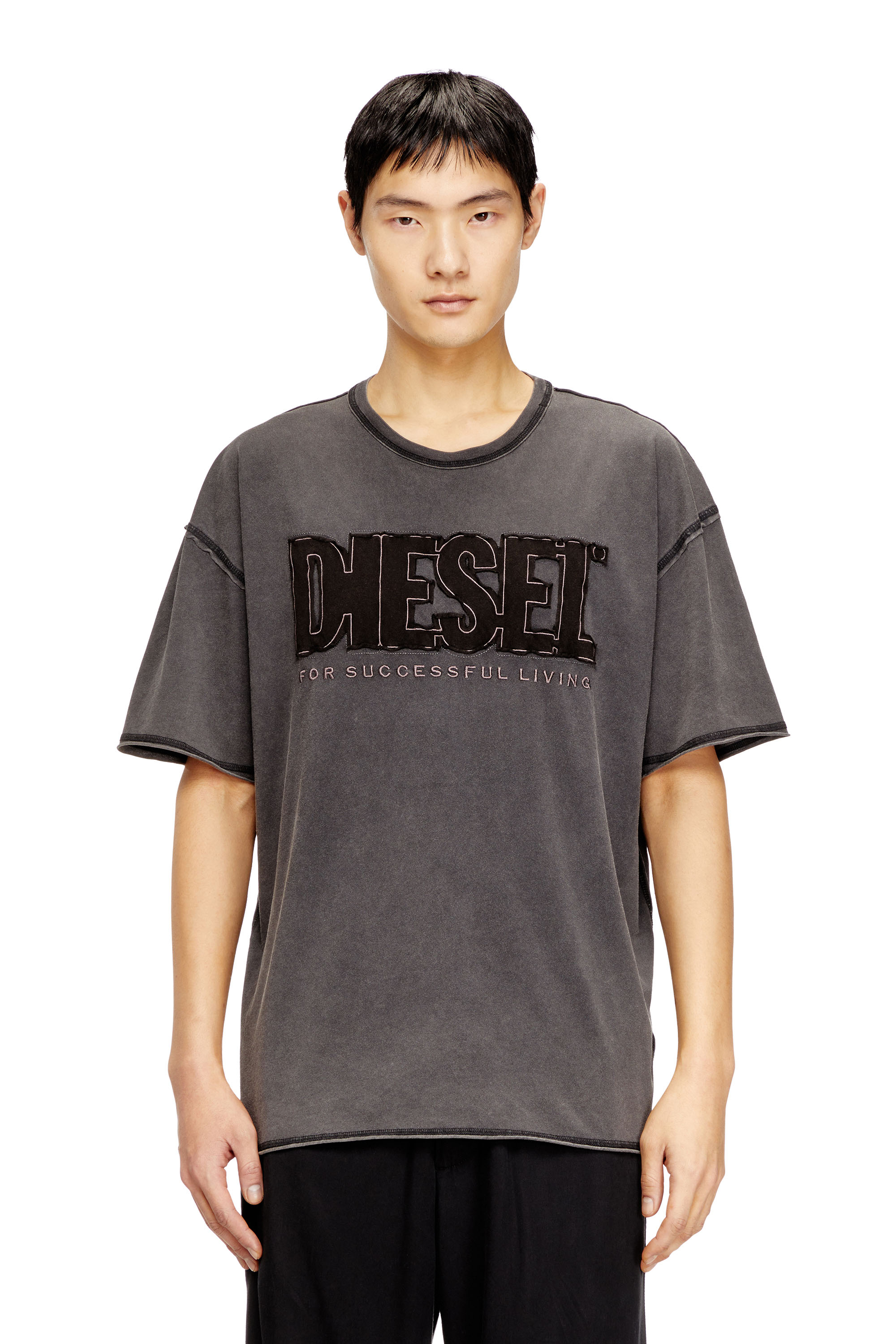 Diesel - T-RAWBOXT, Male's Tシャツ in ダークグレー - 3