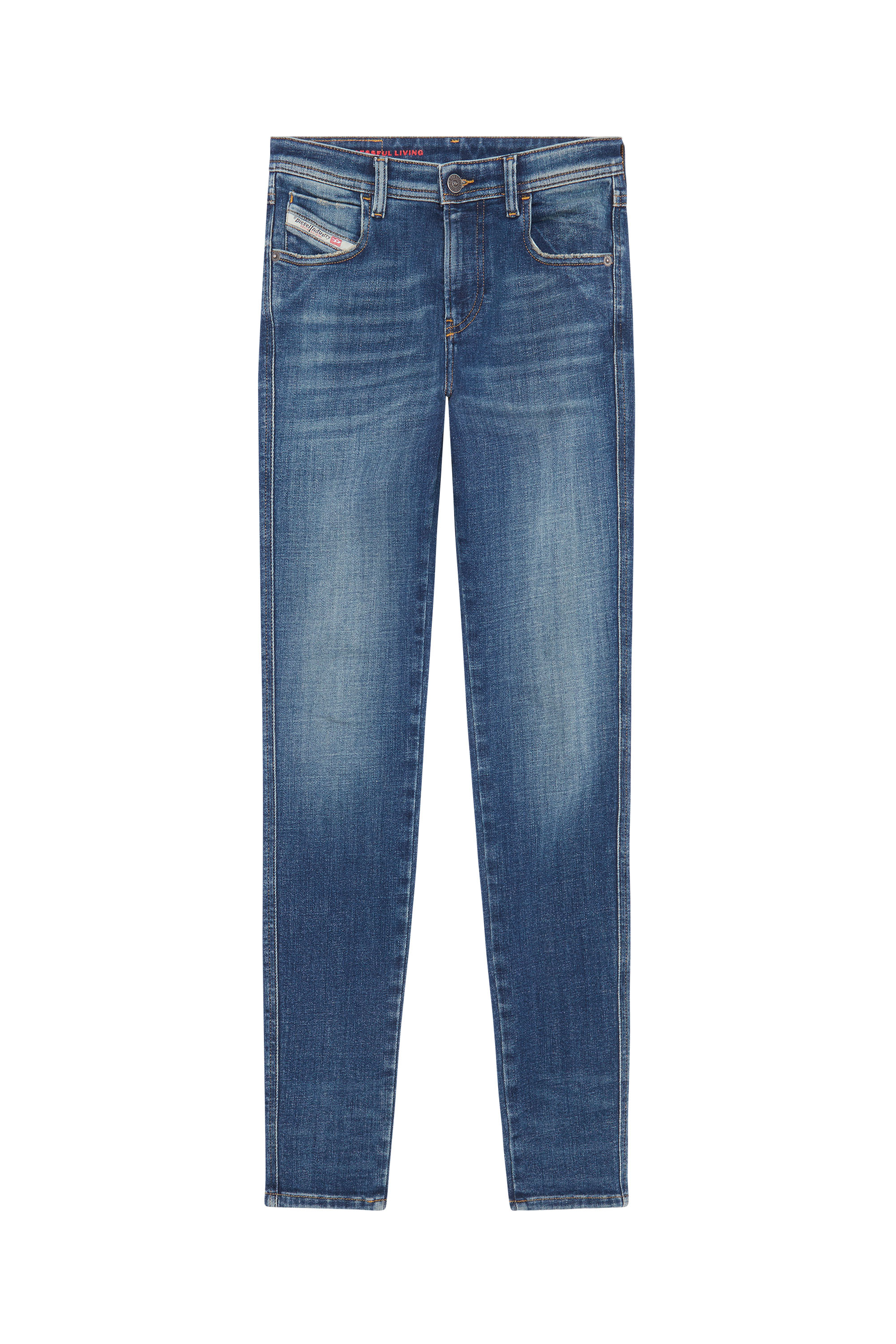 Diesel - 2015 BABHILA 09D99 Skinny Jeans, ミディアムブルー - Image 1