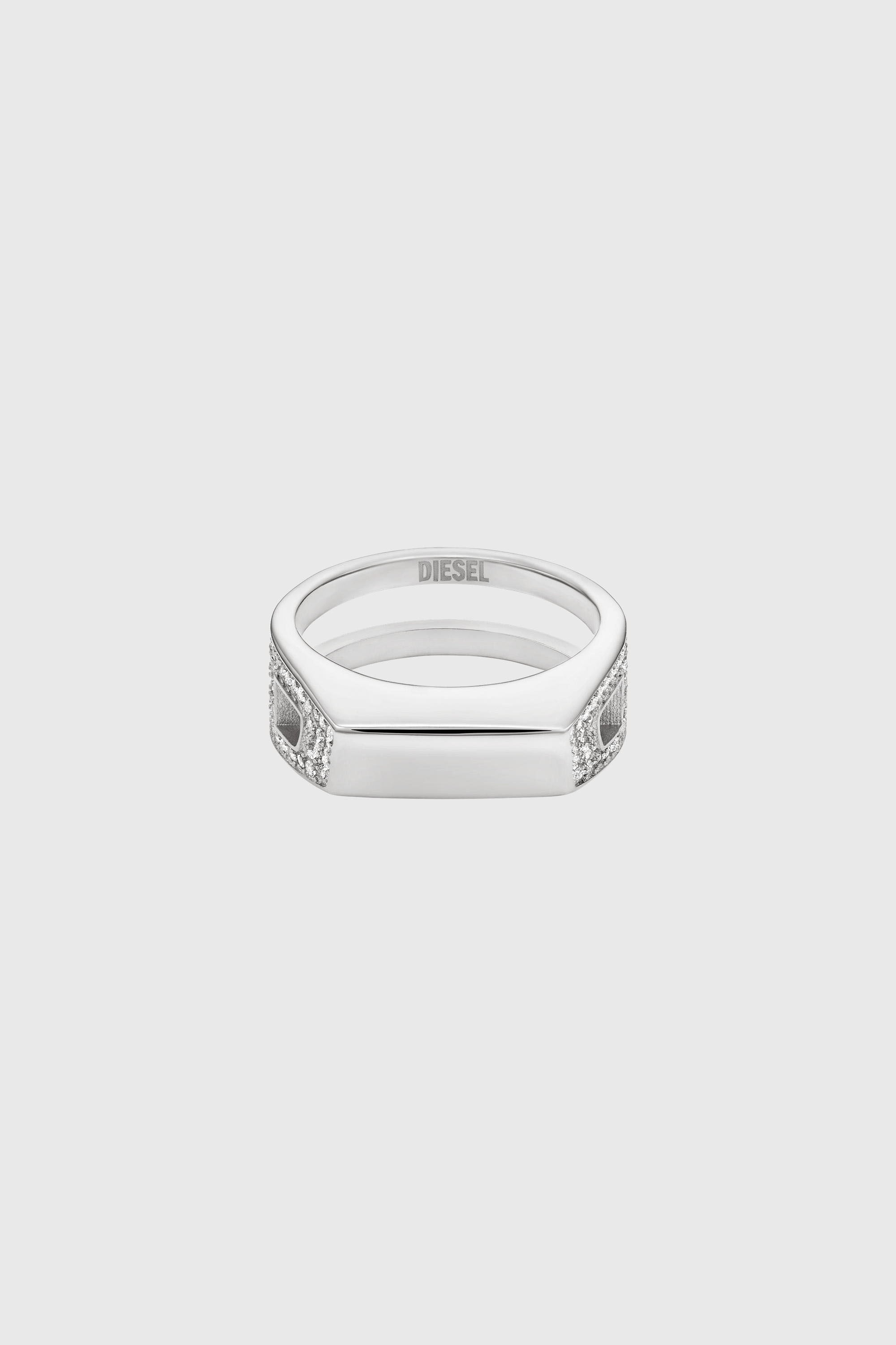 Diesel - DX1740040, Unisex's Stainless steel pave band ring in シルバー - 2