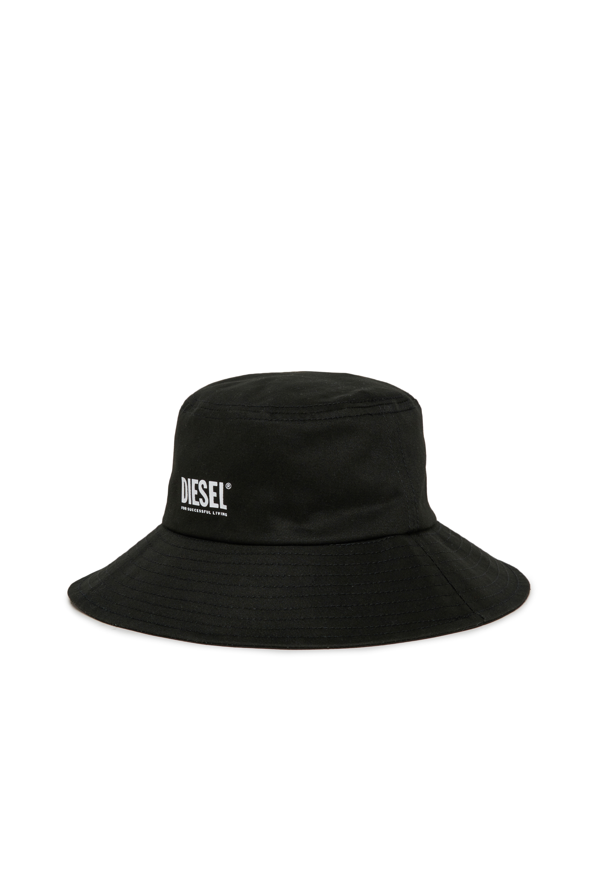 Diesel - FCURTY, Female's Bucket hat in cotton with wide brim in ブラック - 1
