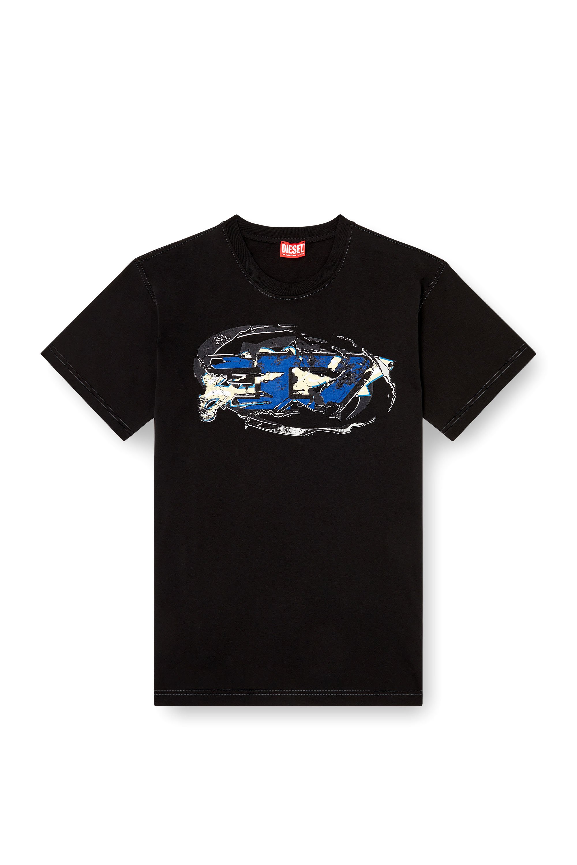 Diesel - T-NORM-T11, Male's T-shirt with Oval D logo in ブラック - 3