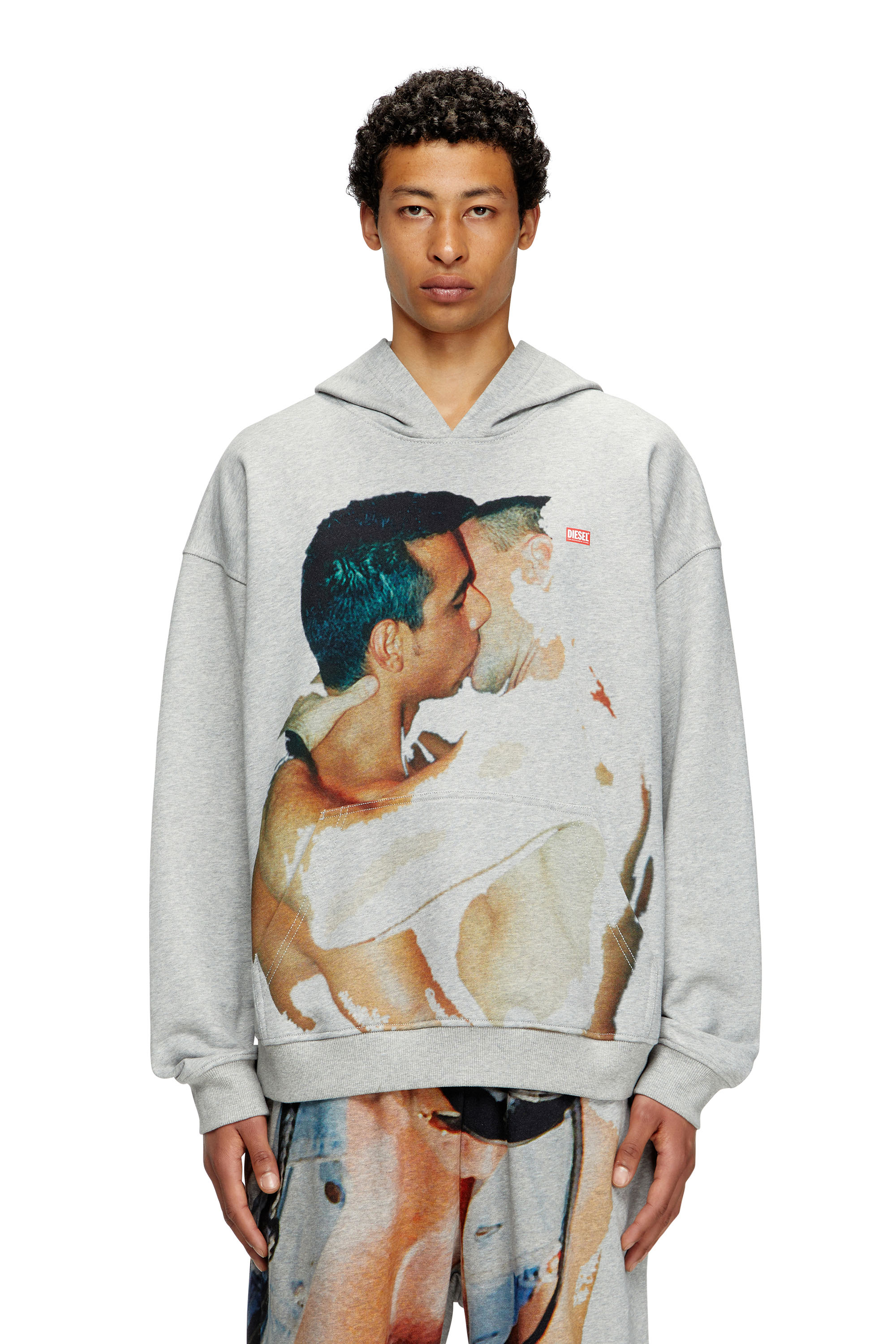 Diesel - PR-S-BOXT-HOOD-TOM25, Unisex's Hoodie with graphic print in グレー - 3