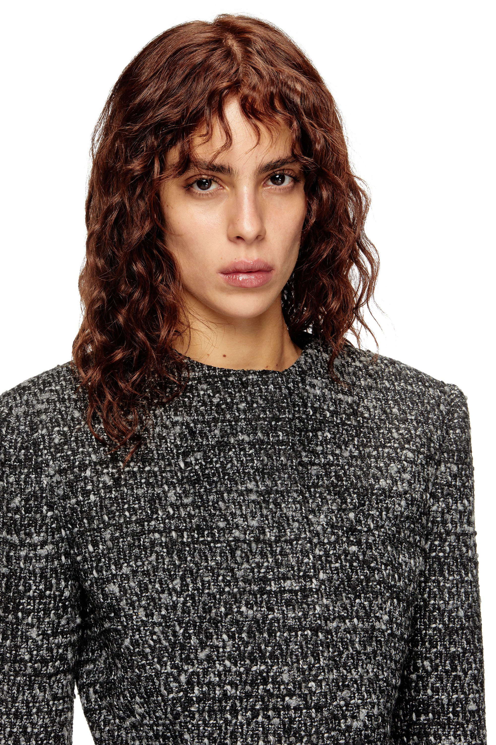 Diesel - G-CROP-G, Female's Cropped jacket in bouclé fabric in ブラック - 4