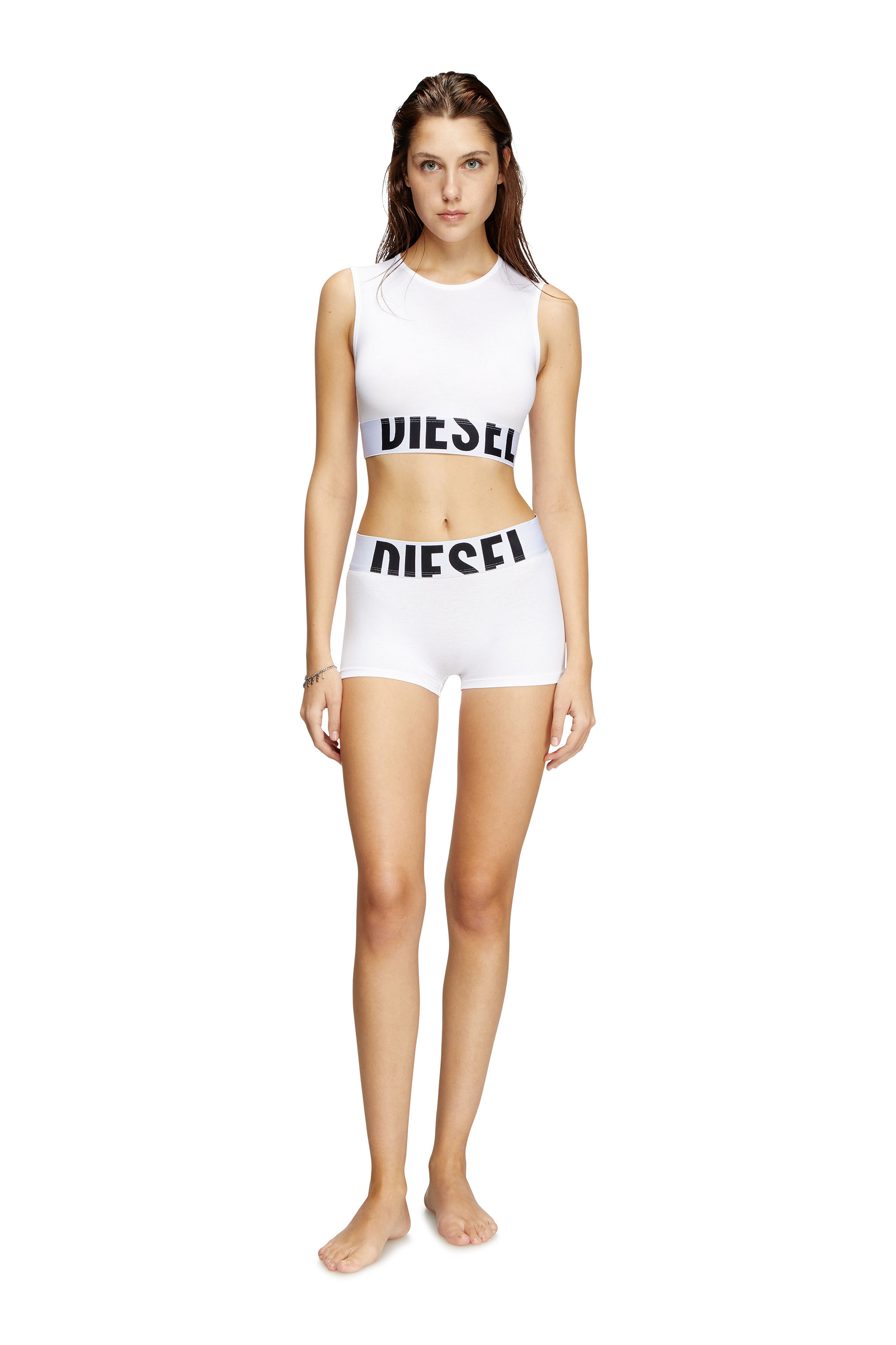 Diesel - MYA-D-POP-2PACK, Female's 2-pack of boy shorts with cut-off logo in ブラック/ホワイト - 2