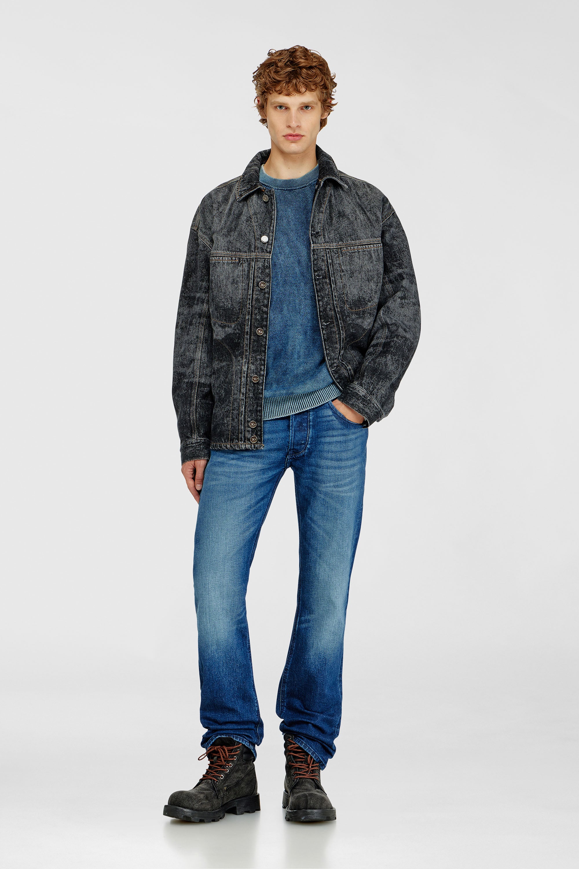 Diesel - K-PERNE, Male's プルオーバーニット in ミディアムブルー - 2