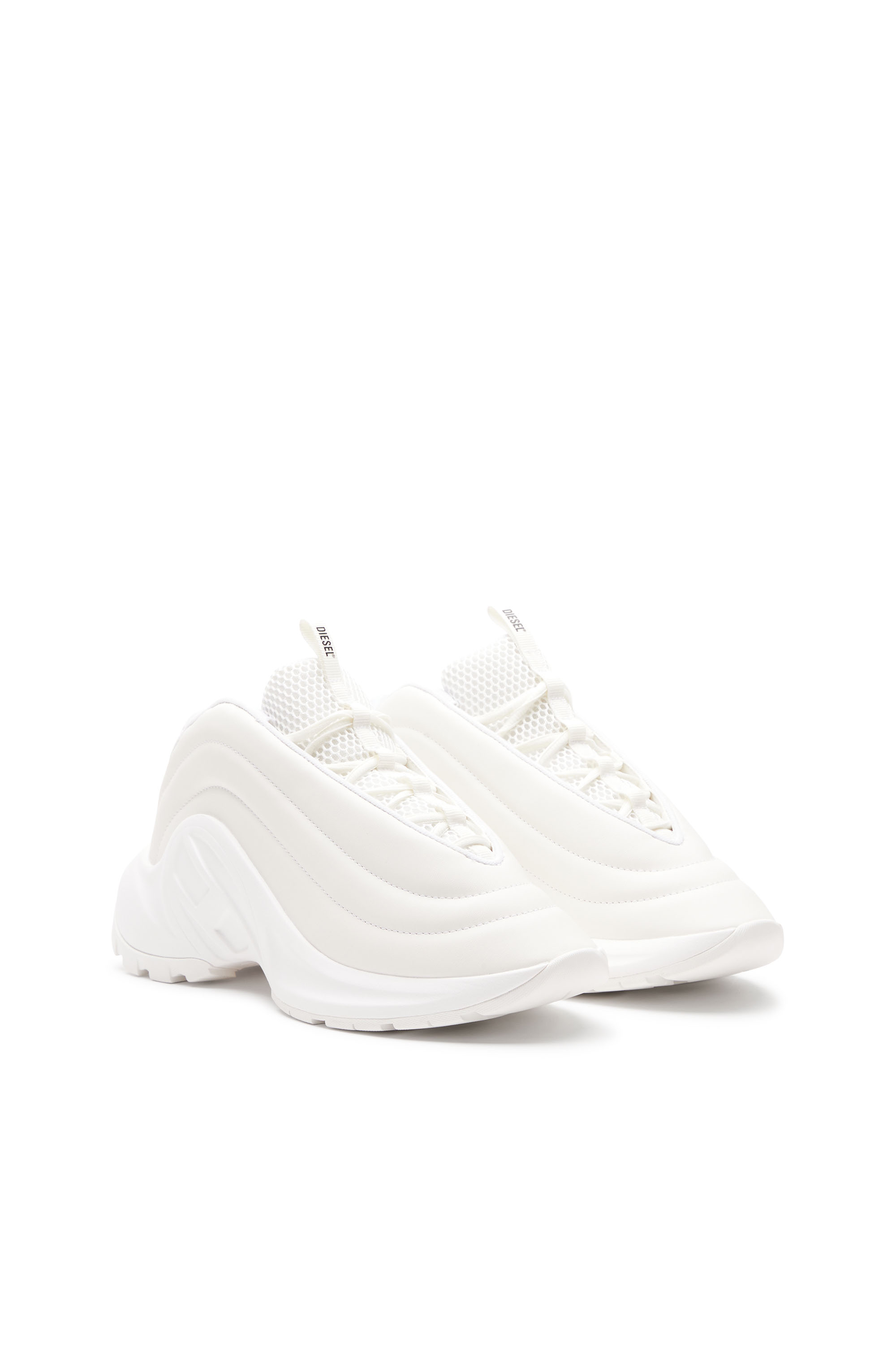 Diesel - S-D-RUNNER X, Unisex's S-D-Runner X-Slip-on sneakers with matte Oval D instep in ホワイト - 2
