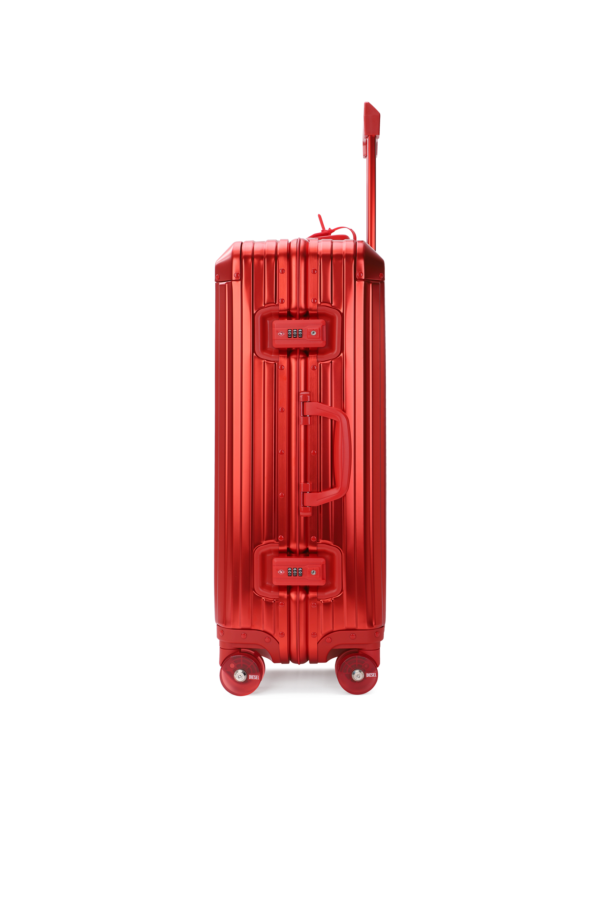 Diesel - DIESEL ALUMINUM TROLLEY- DSL002, Unisex's Aluminum Carry-On Luggage 24" in レッド - 3