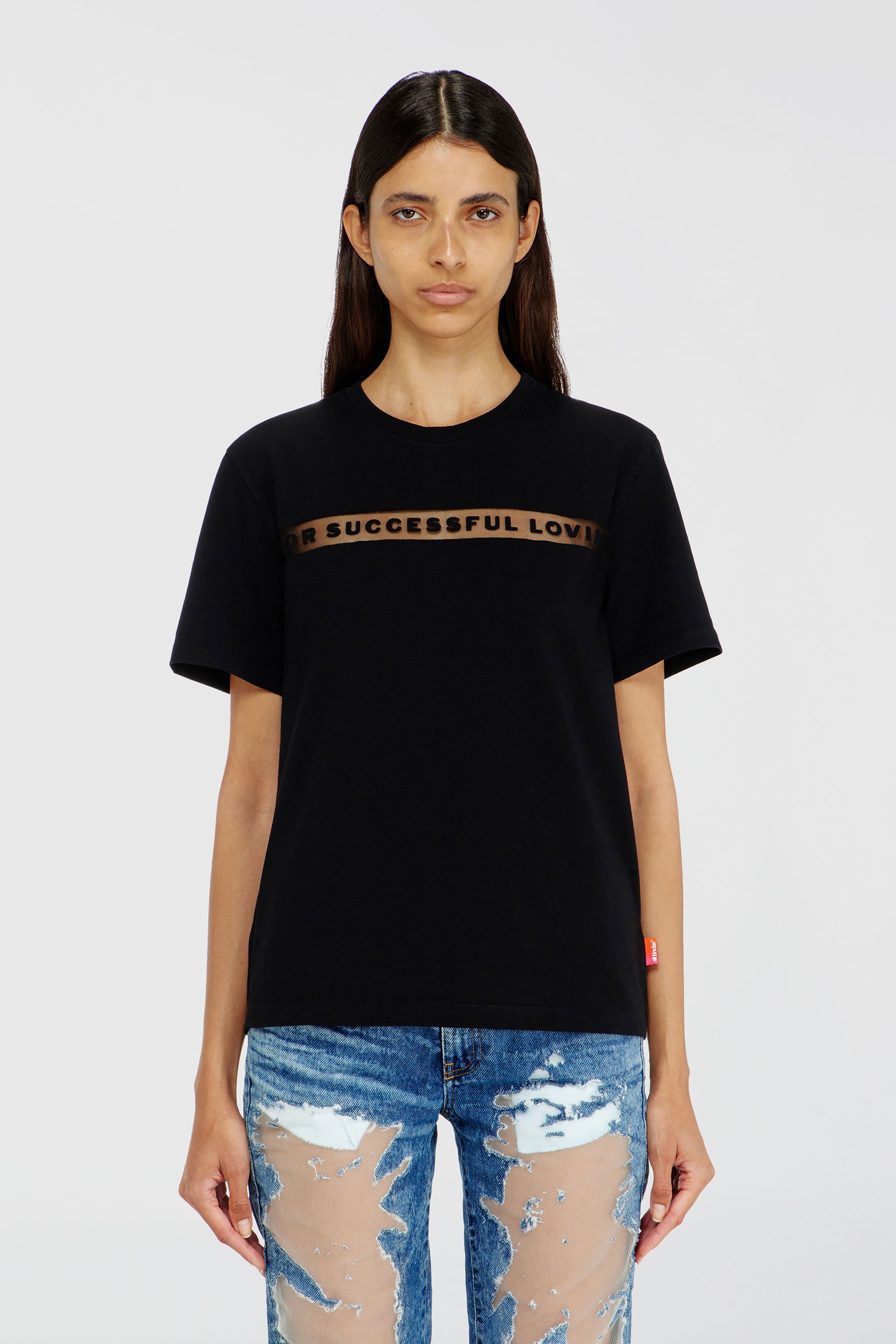 Diesel - PR-T-NOTS-CHI-R, Unisex's T-shirt with For Successful Loving logo in ブラック - 1