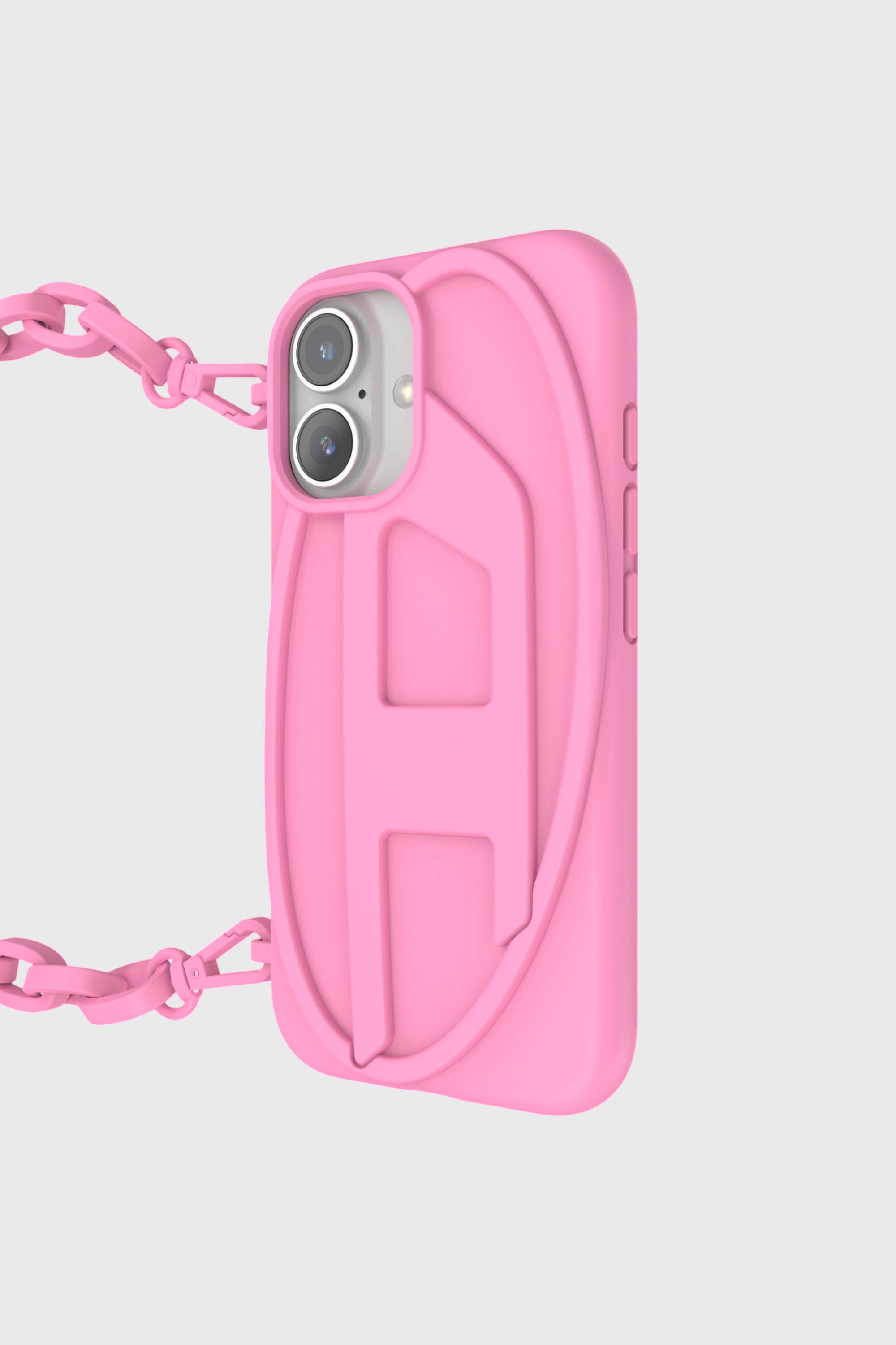 Diesel - 60175  MOULDED CASE, Unisex's Oval D Chain Case for iP 16 in ピンク / ホワイト - 1