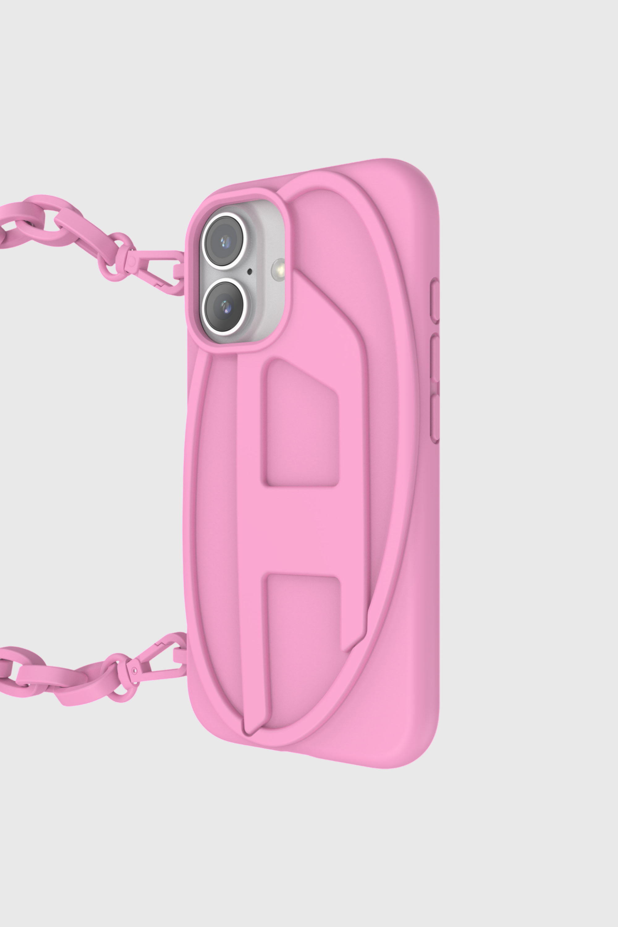 Diesel - 60175  MOULDED CASE, Unisex's Oval D Chain Case for iP 16 in ピンク / ホワイト - 1