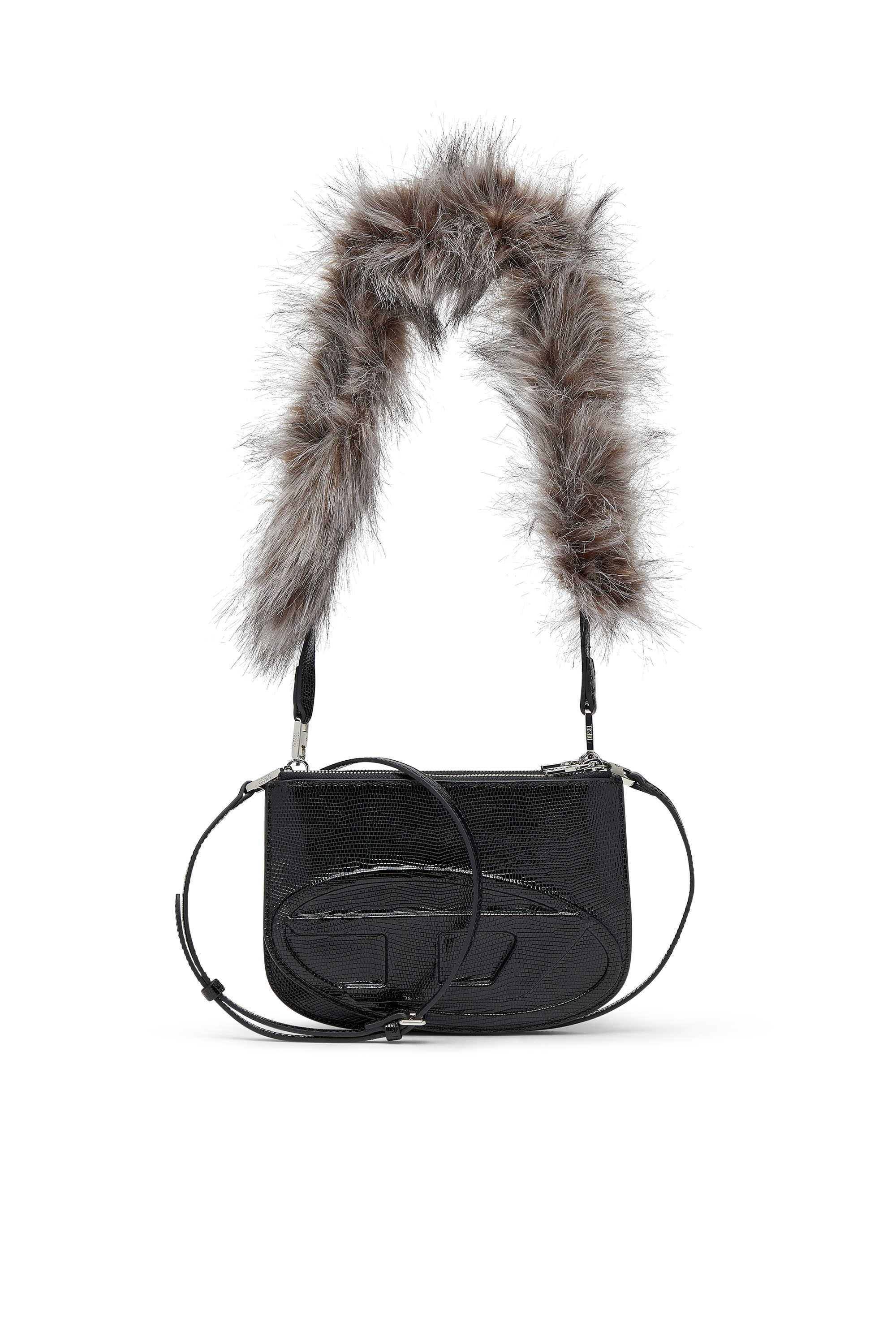 Diesel - 1DR TWIN, Female's 1DR Twin-Double-pouch shoulder bag in embossed leather in ブラック - 1