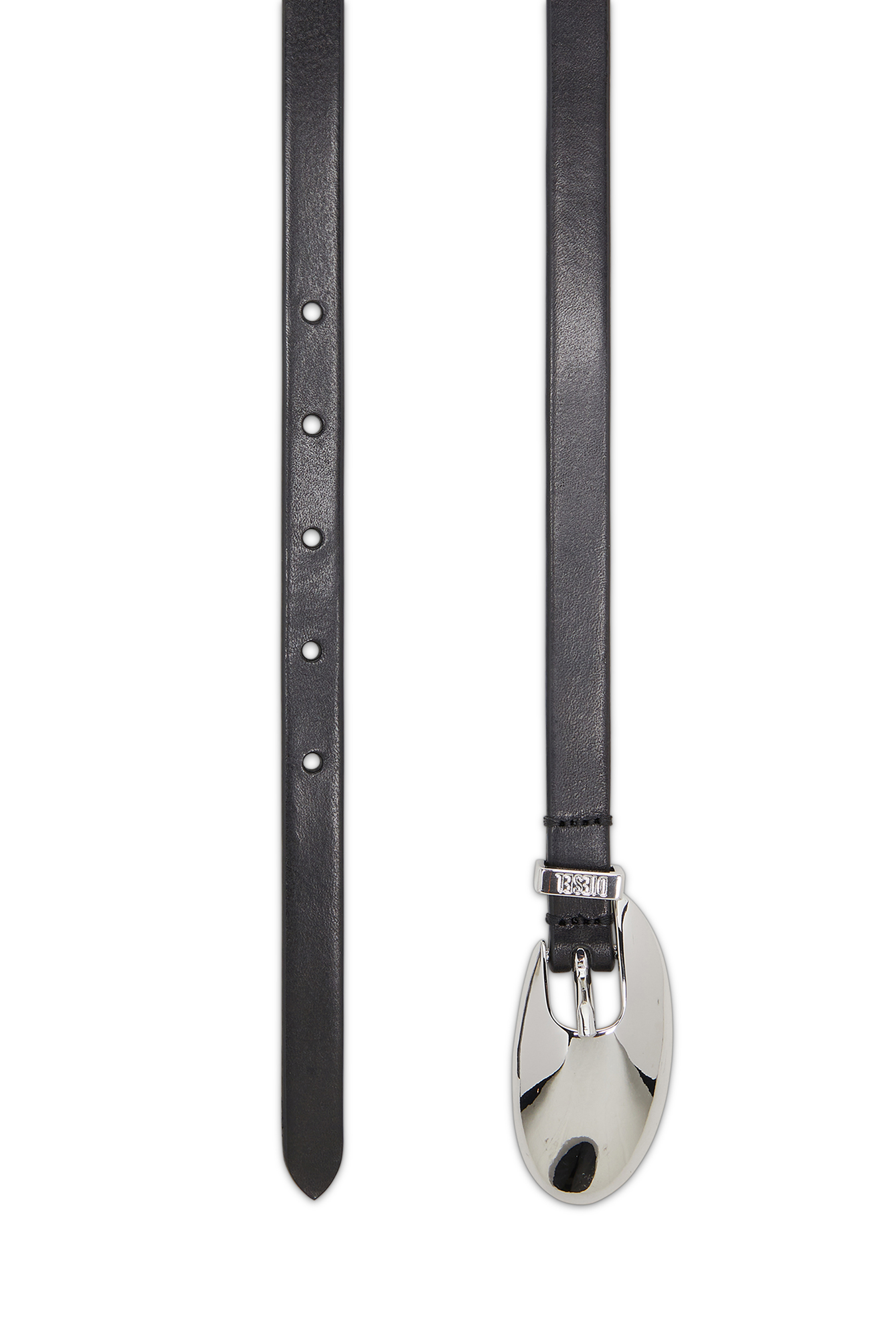 Diesel - B-ROP 15, Female's 1.5cm leather belt with sculptural buckle in ブラック - 2