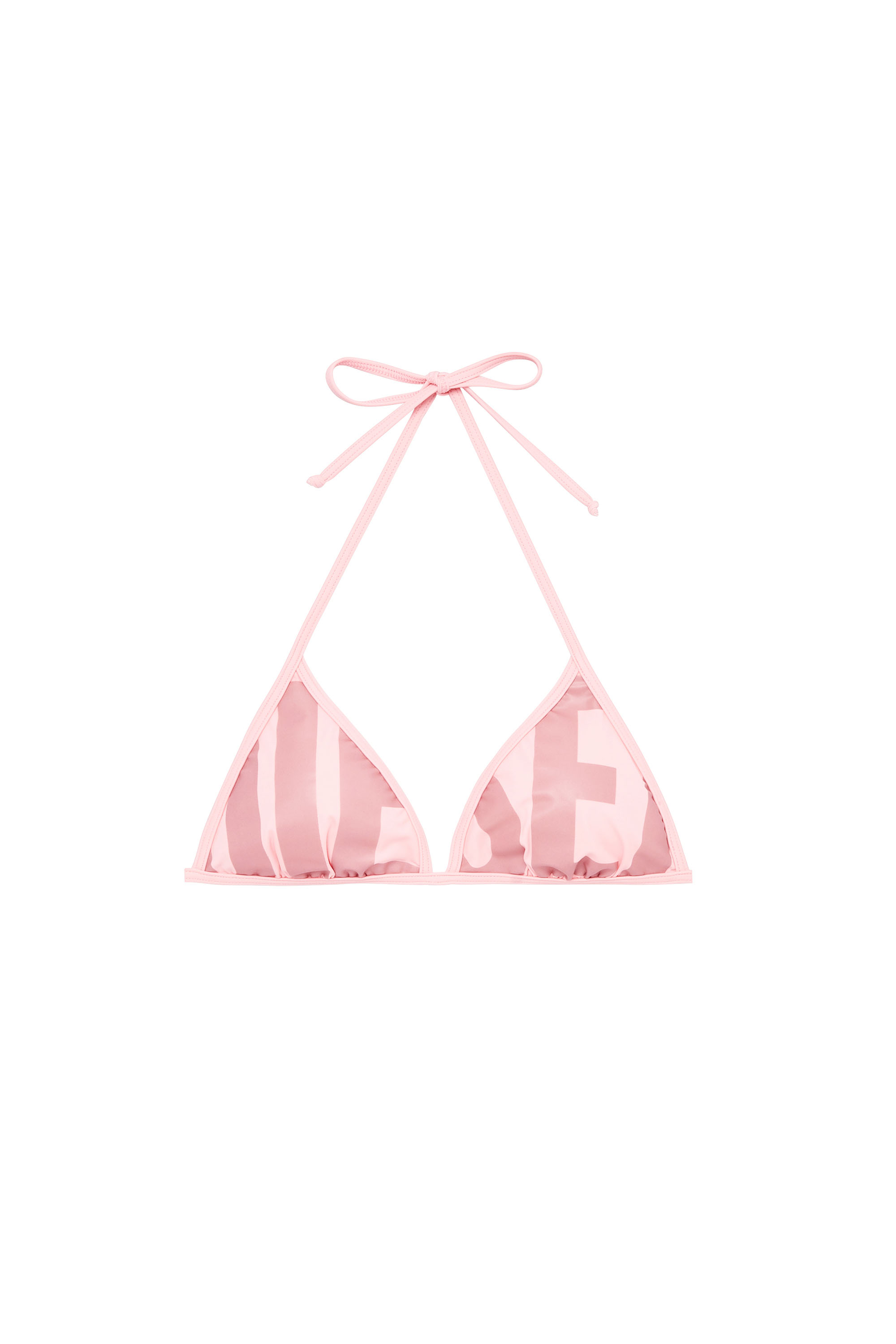 Diesel - BFB-SEES-A, Female's Bikini top with cut-off Diesel logo in ピンク / ホワイト - 4