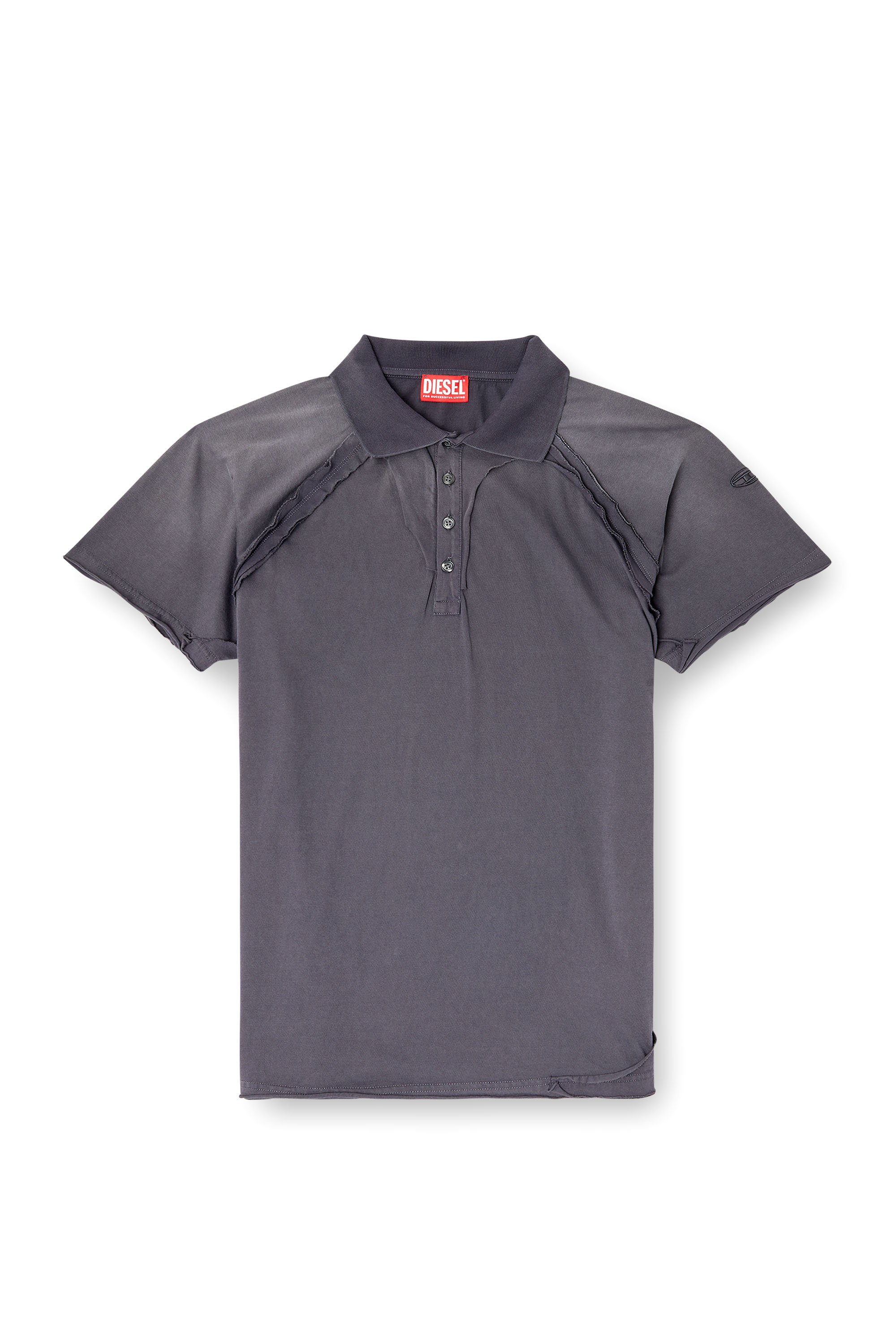 Diesel - T-NORY, Male's Polo shirt with peel-off effect in グレー - 3