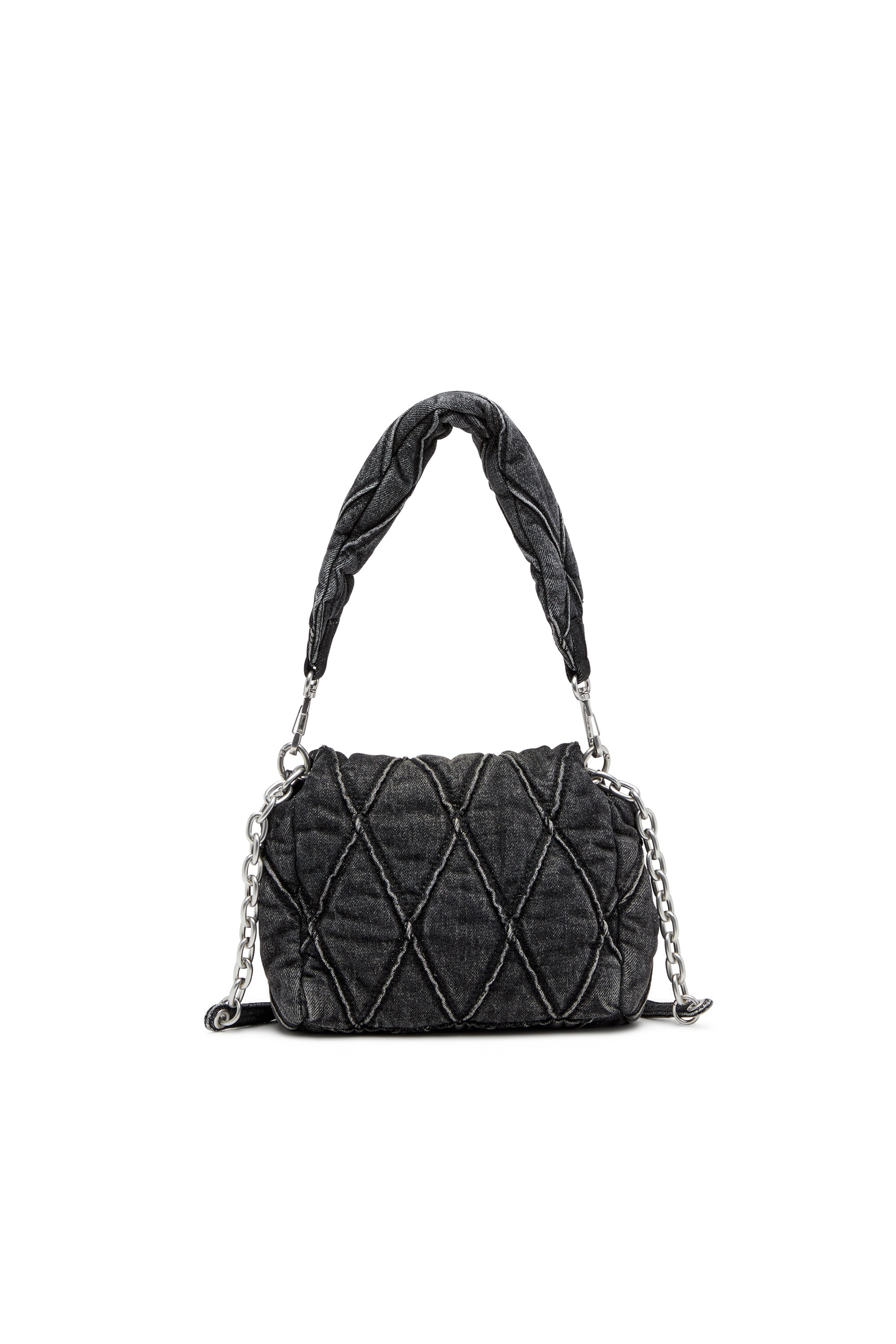 Diesel - CHARM-D SHOULDER S, Female's Charm-D S-Small shoulder bag in quilted denim in ブラック - 3