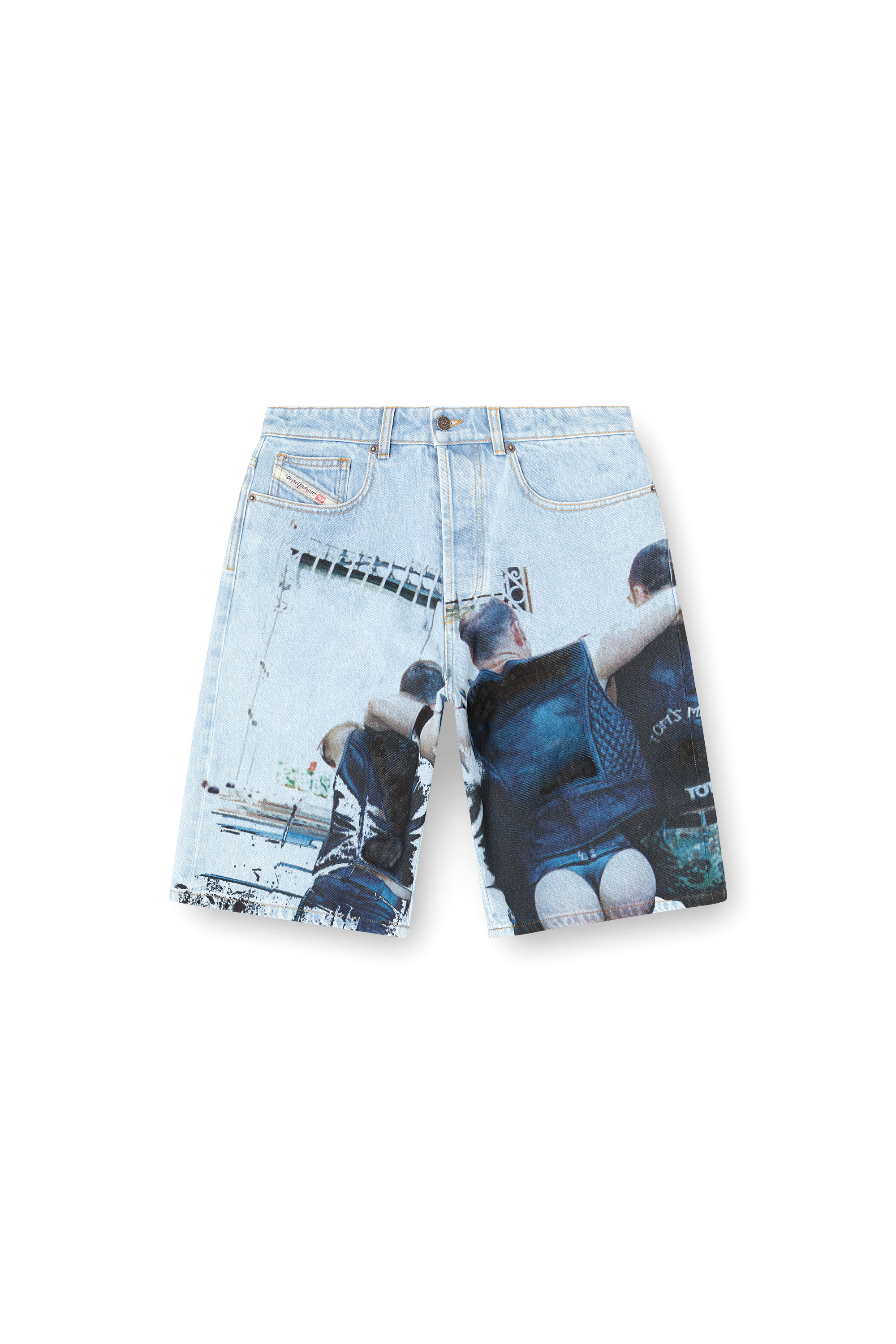 Diesel - PR-D-RIXFORD-S, Unisex's Denim shorts with faded print in ライトブルー - 2