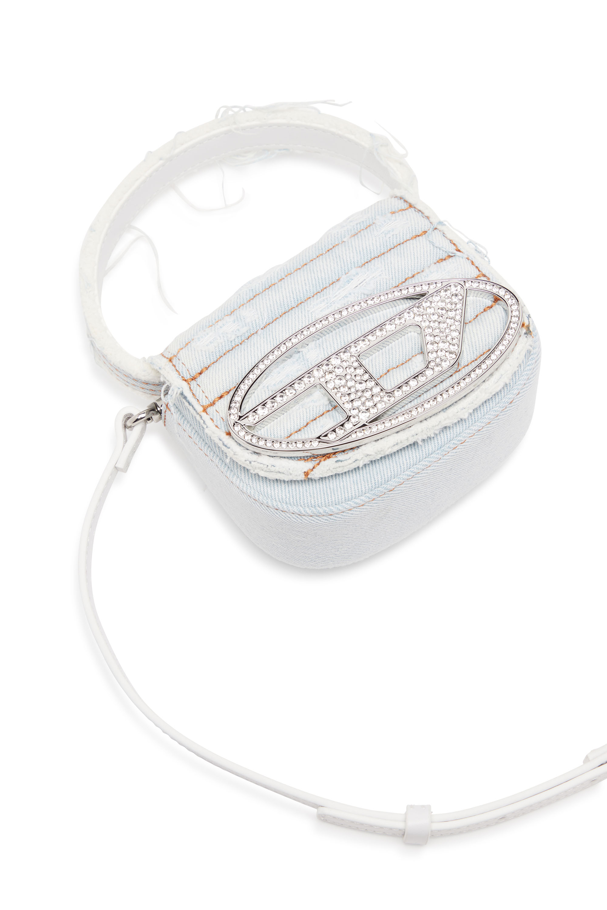Diesel - 1DR XS, Female's 1DR XS-Iconic mini bag in denim and leather in ライトブルー - 5