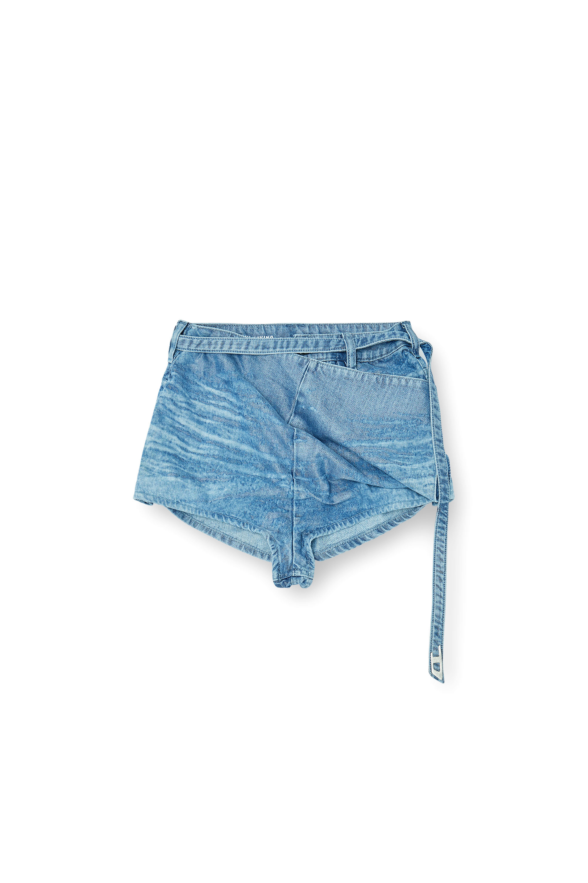 Diesel - DE-DREXA-FSI1, Female's Shorts in satin denim in ブルー - 3