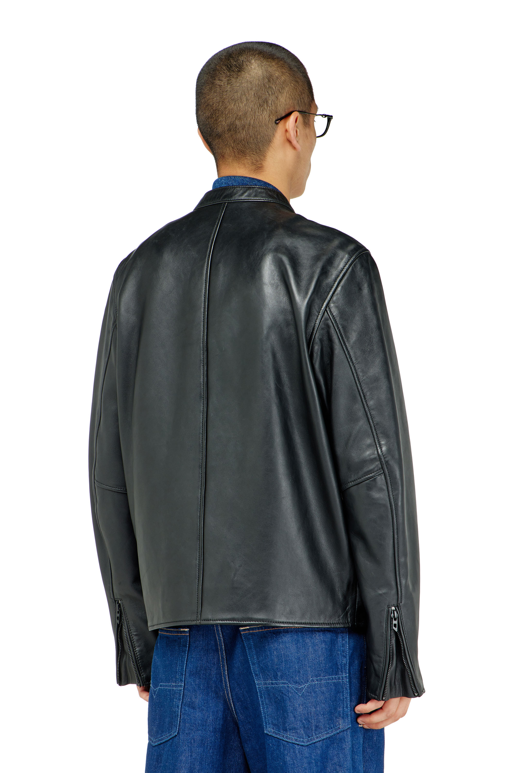 Diesel - L-TAD-WRD, Male's レザージャケット in ブラック - 4