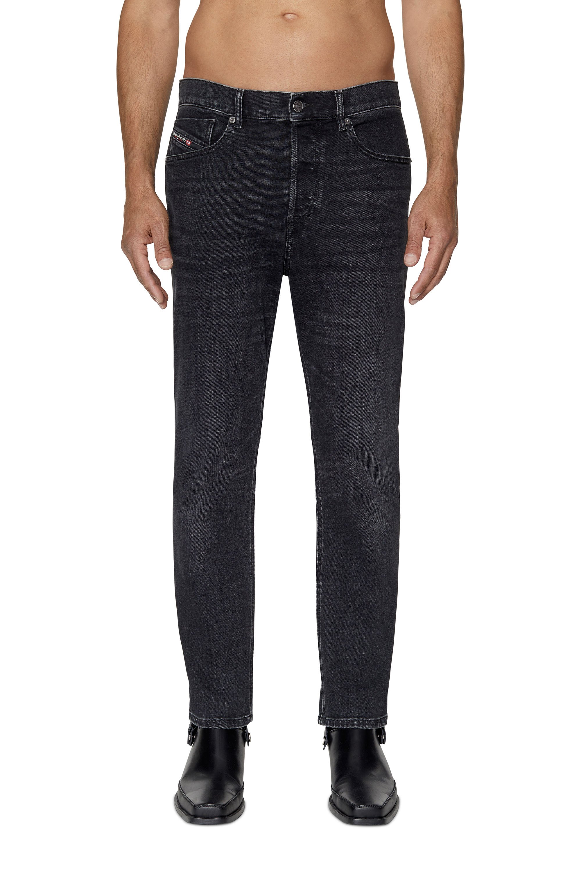 2005 D-FINING 09B83 Tapered Jeans, ブラック/ダークグレー - Jeans