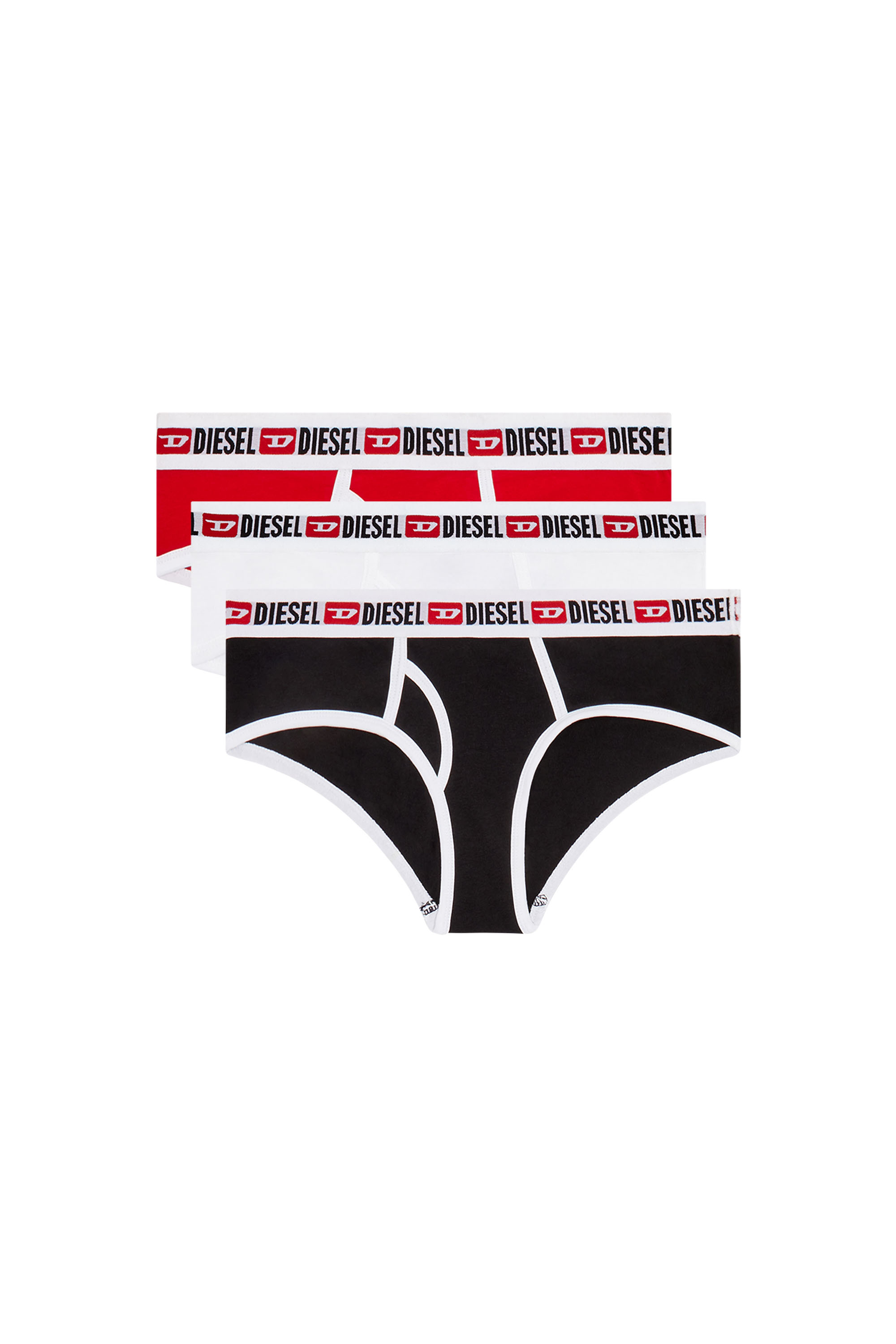 Diesel - UFPN-OXY-THREEPACK, Female's 3パックショーツ in ブラック/レッド - 1
