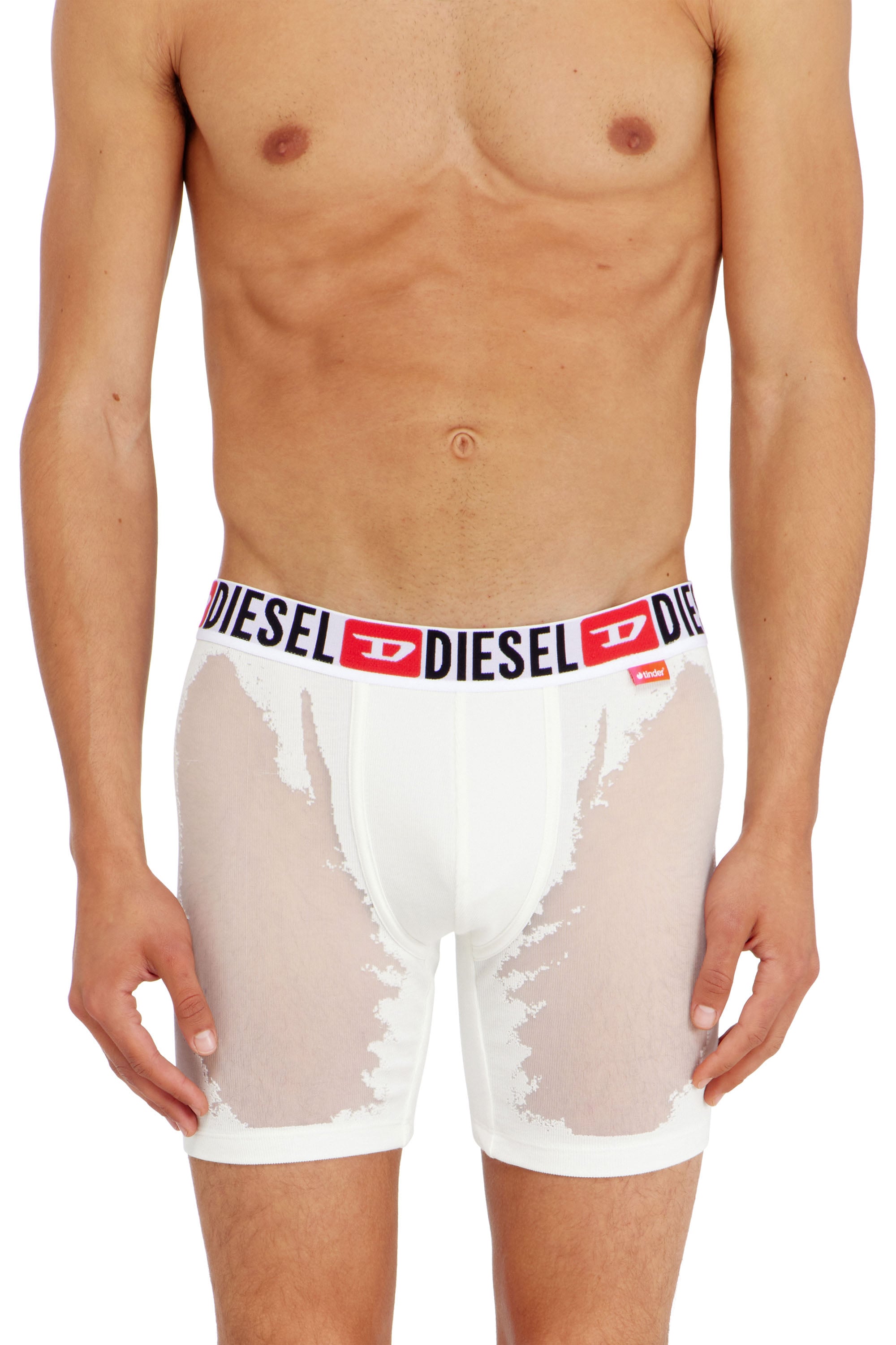 Diesel - PR-MAX-D-CORE, Male's Boxer briefs with sheer devor&eacute; effect in ホワイト - 2