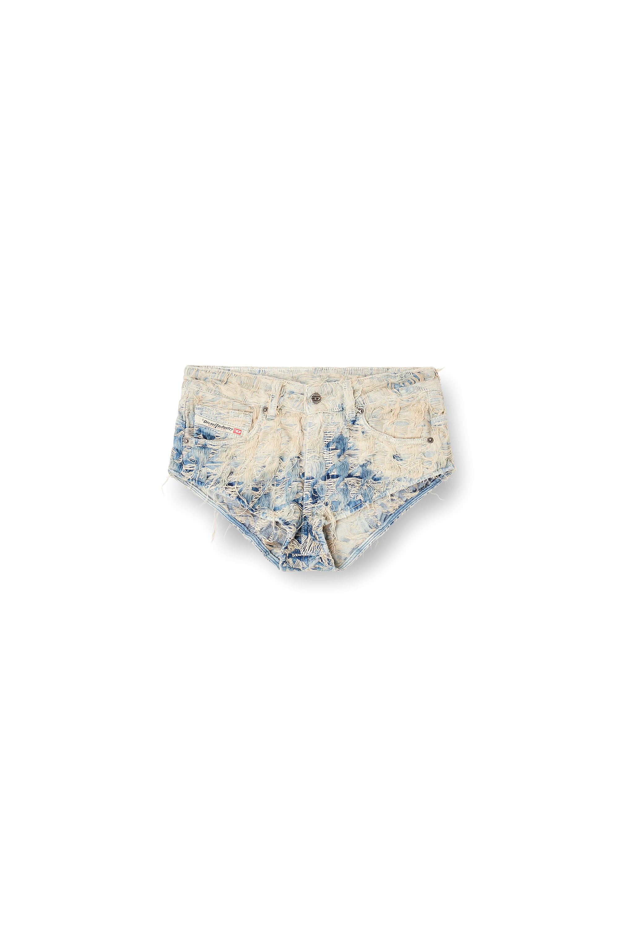 Diesel - DE-JIZZ-FSH1, Female's Shorts in houndstooth-weave denim in ライトブルー - 3
