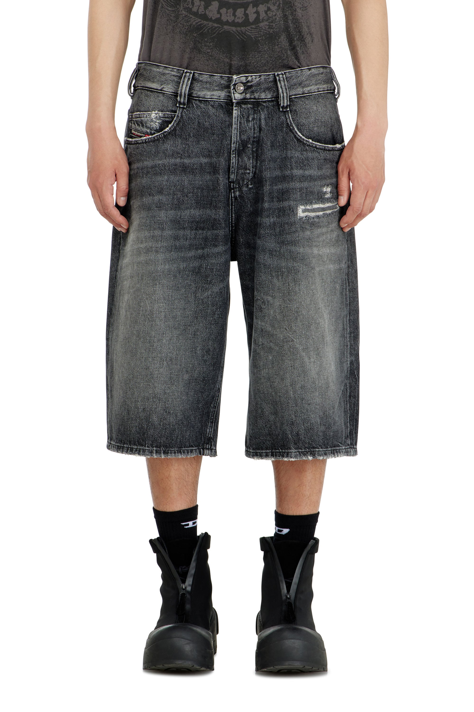 Diesel - D-ENIM-M-SHORT, Unisex's デニムショートパンツ in グレー - 2