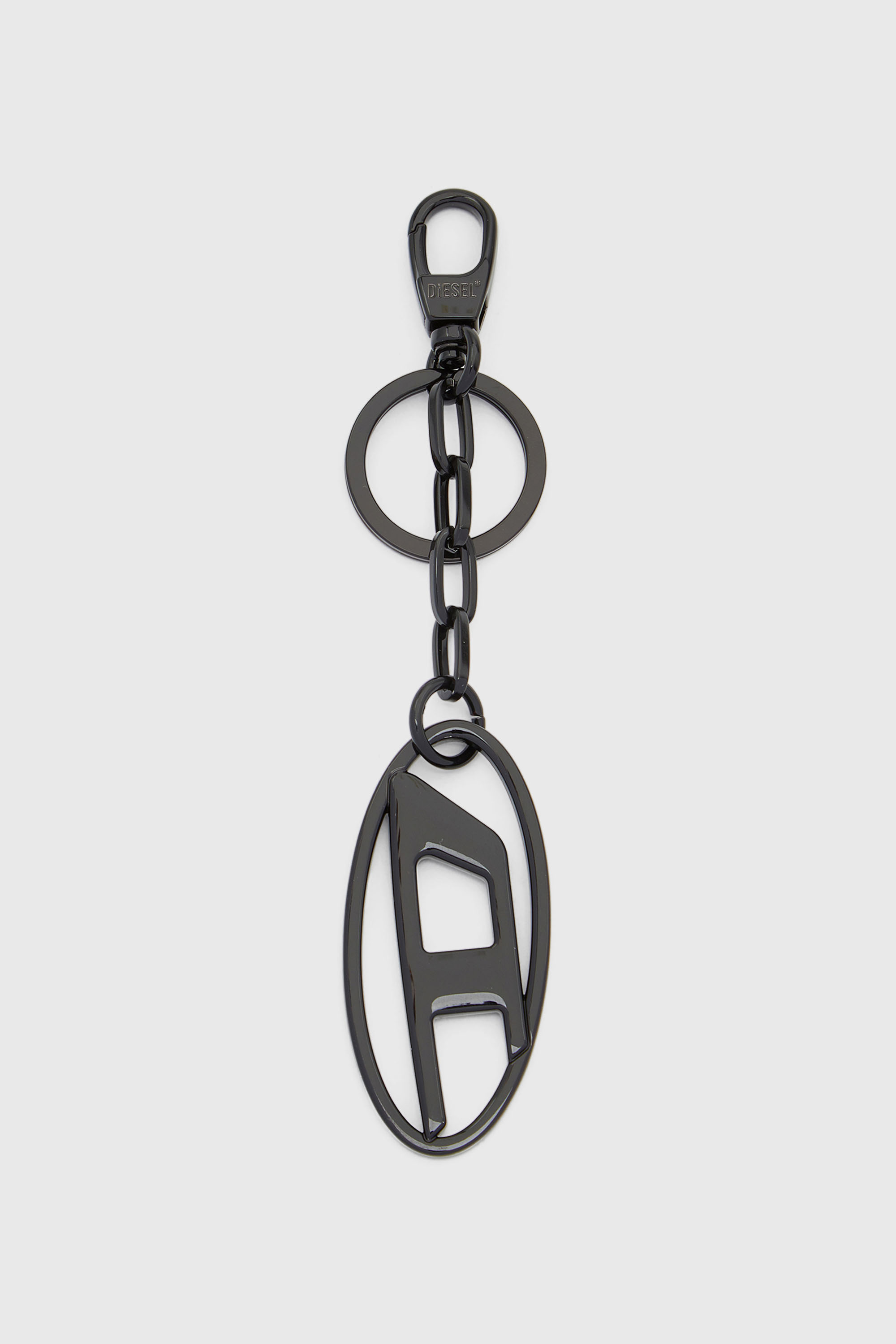 Diesel - HOLY-C, Unisex's Metal keyring with logo plaque in ブラック - 1