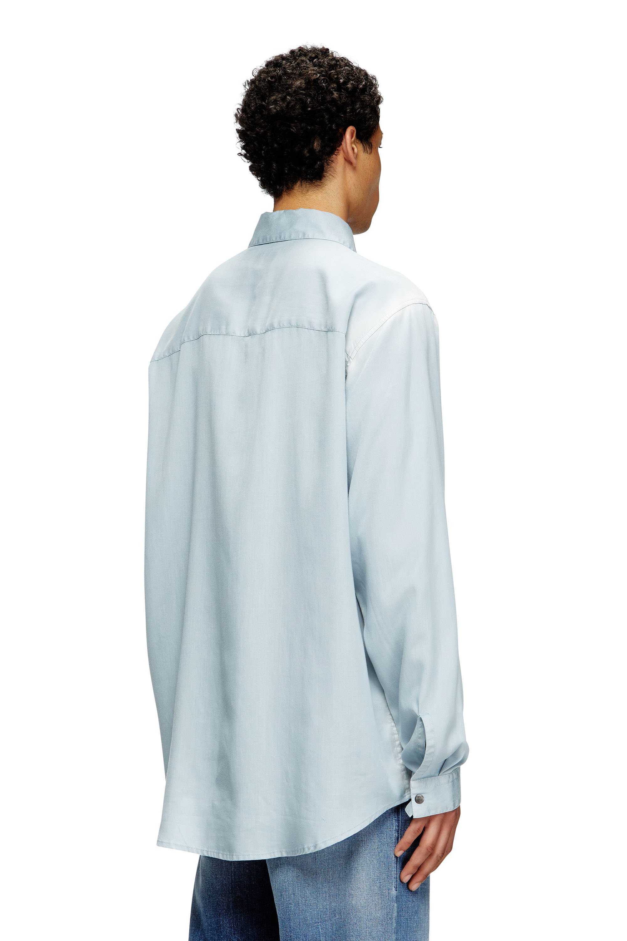 Diesel - S-SIMPLY-JLCI, Male's Shirt in faded twill in ライトブルー - 4
