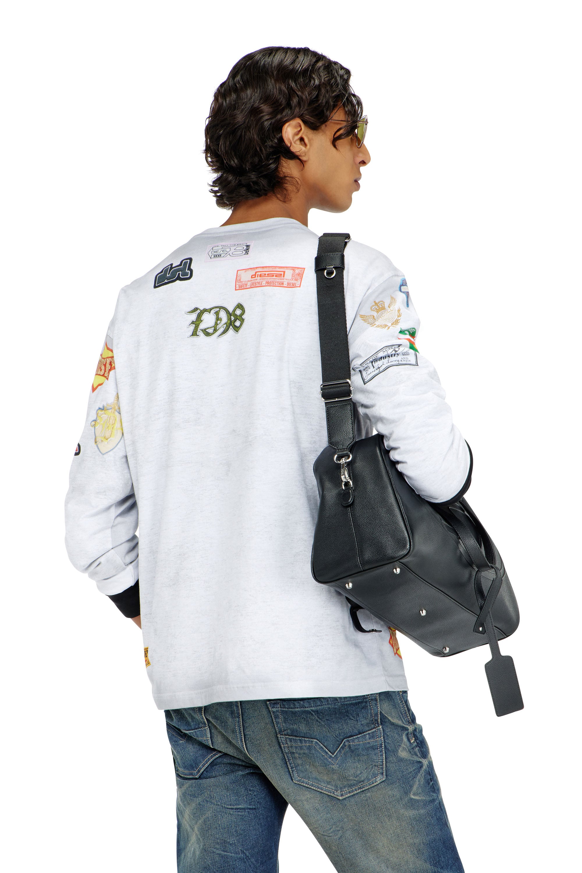 Diesel - T-NORME-LS-PATCHES, Male's 長袖Tシャツ in ホワイト - 4