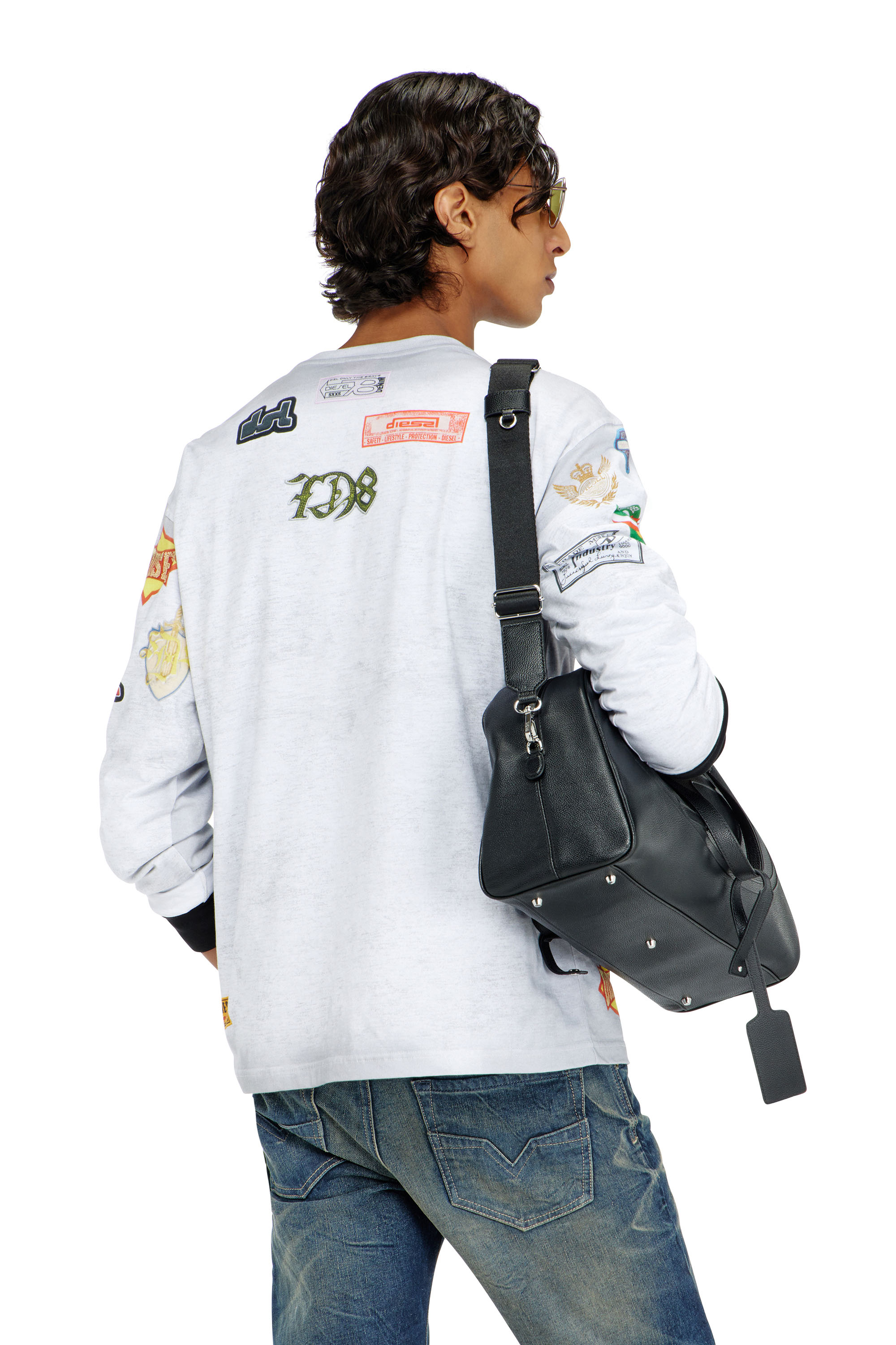 Diesel - T-NORME-LS-PATCHES, Male's 長袖Tシャツ in ホワイト - 4