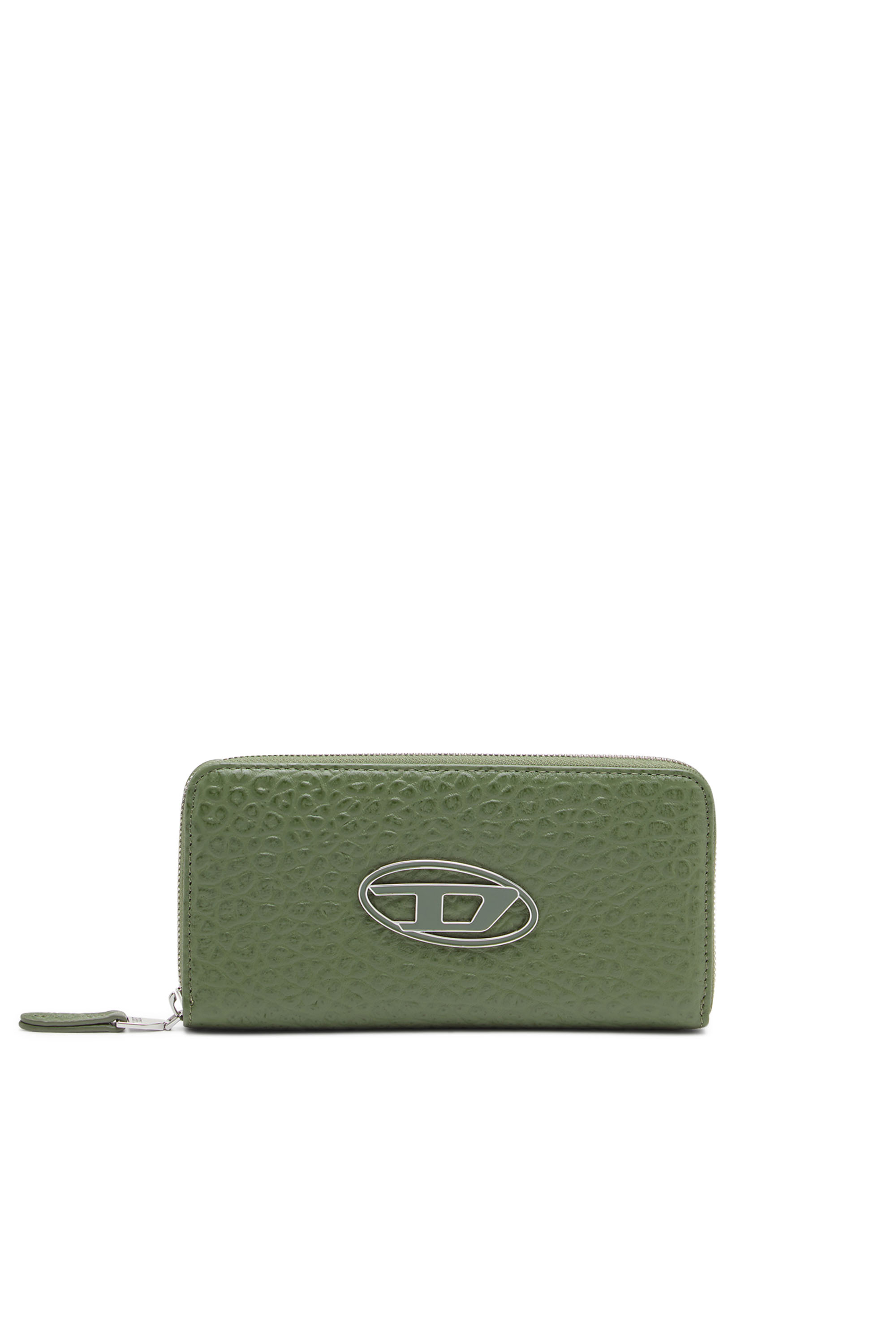 Diesel - GARNET, Male's メンズ カウレザー ラウンドジップ ロングウォレット in グリーン - 1