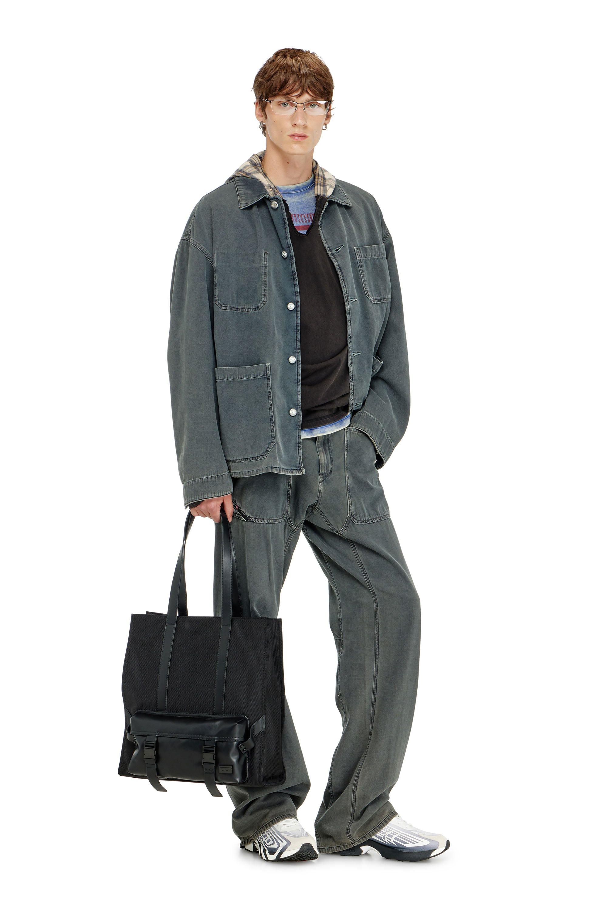 Diesel - D-STACK-U, Unisex's デニムジャケット in グレー - 4