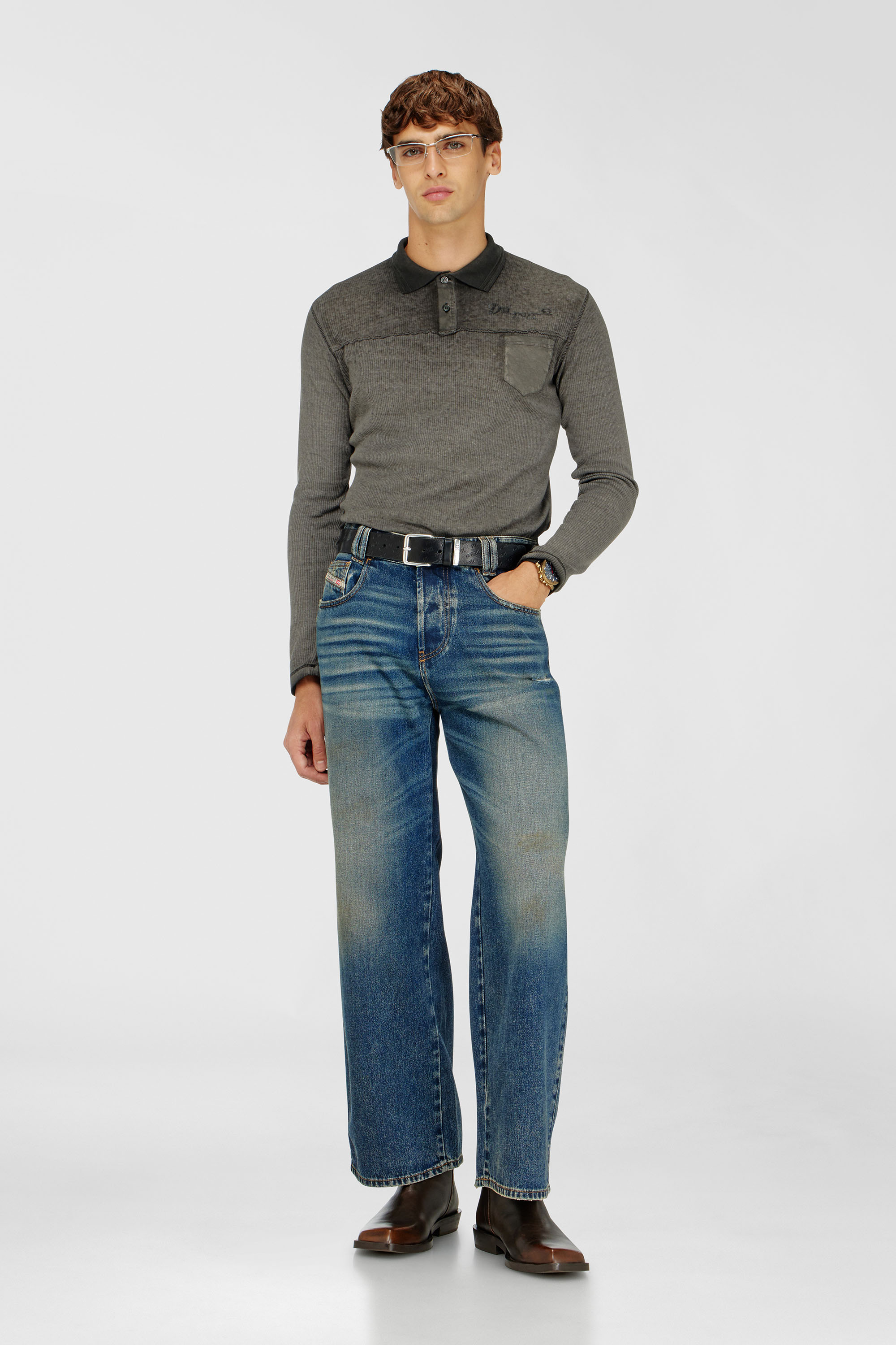 Diesel - Unisex's Relaxed Jeans 1982 D-Hakou 007FP, ダークブルー - 1