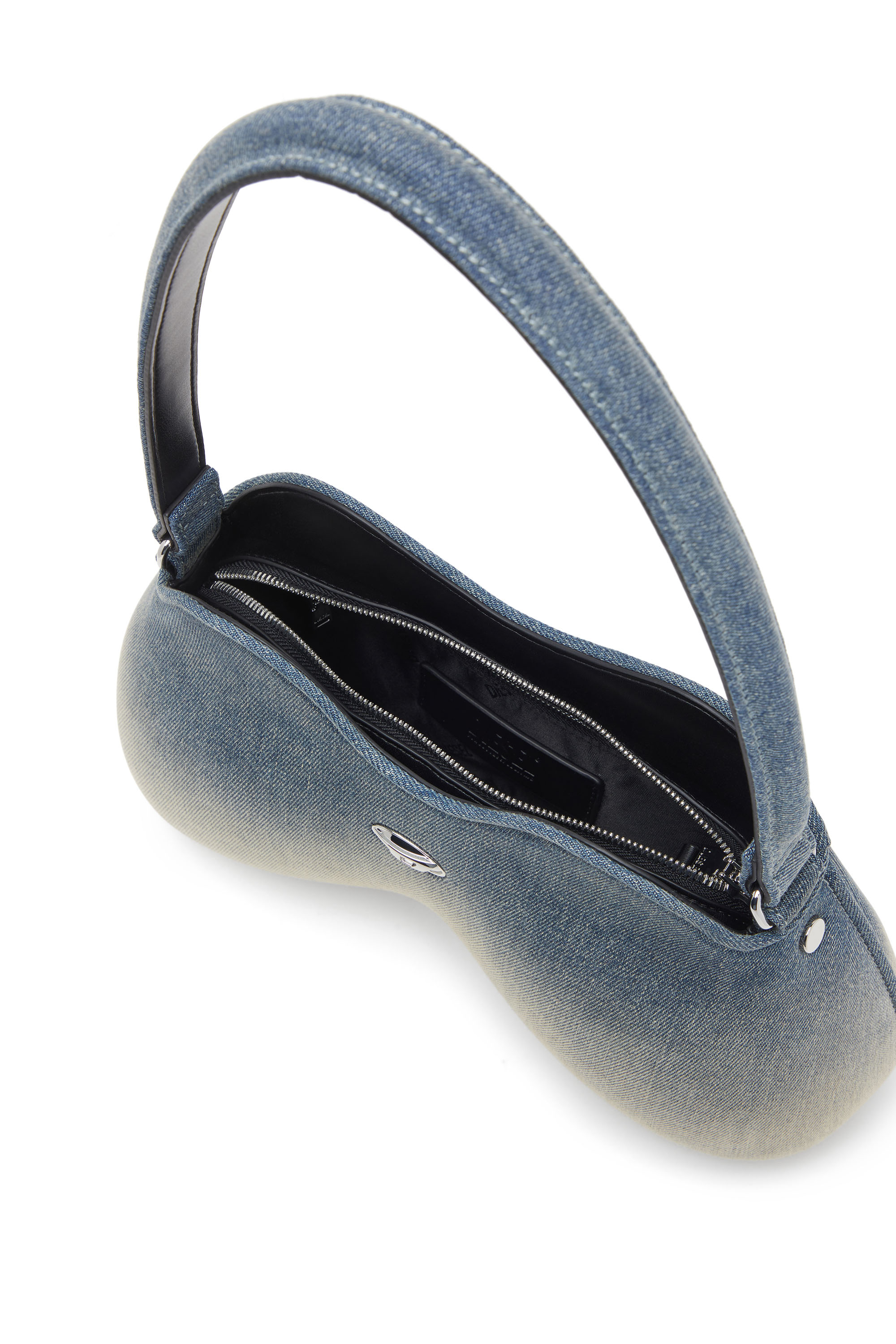Diesel - DOUBLE-D SHOULDER, Female's Double-D-Shoulder bag in solarised denim in ライトブルー - 4