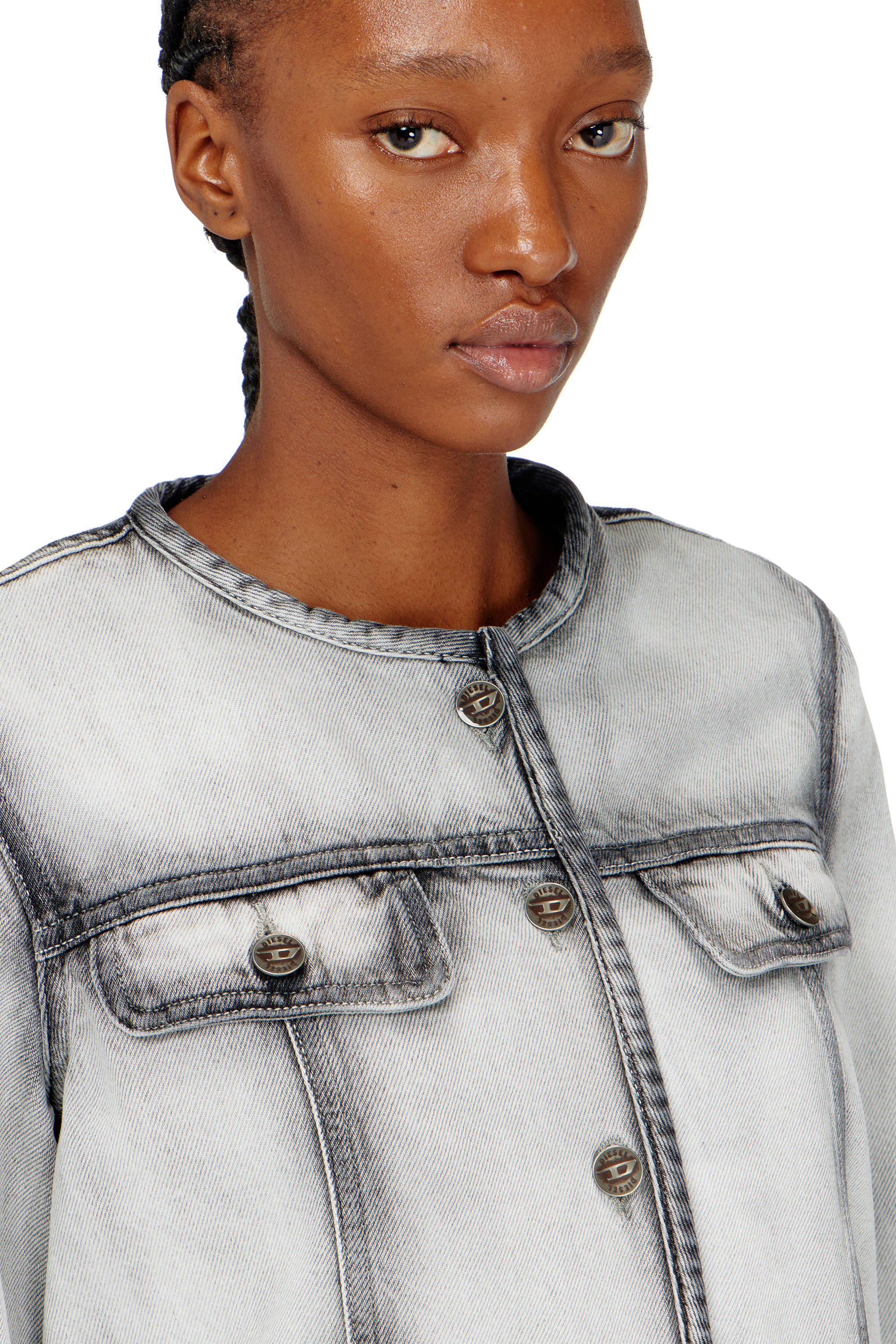 Diesel - DE-GRAFY-FSI, Female's Jacket in soft skeleton denim in グレー - 4