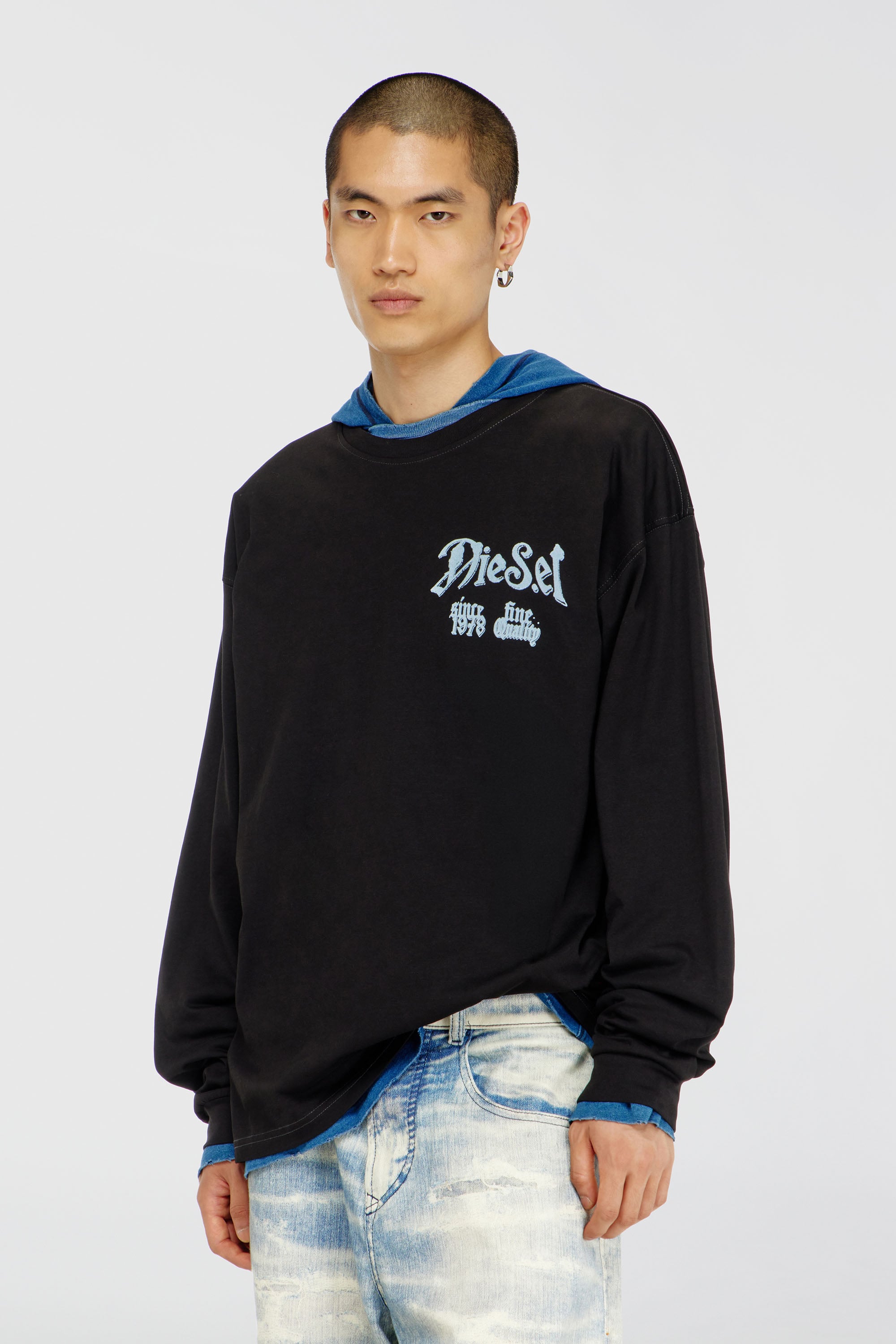 Diesel - T-BOXT-LS-AA6, Male's 長袖Tシャツ in ブラック - 1