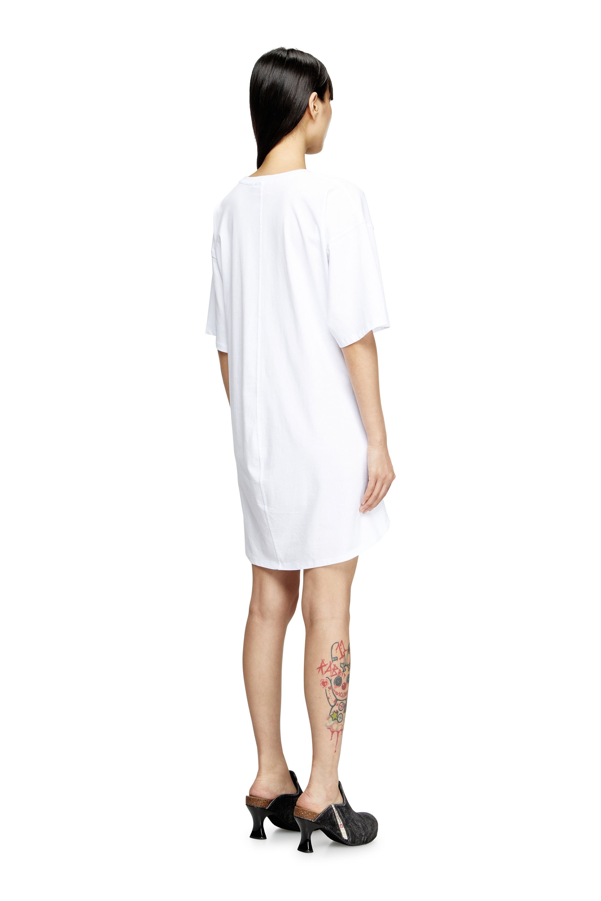 Diesel - D-EIVOR, Female's T-shirt dress with tie front in ホワイト - 3