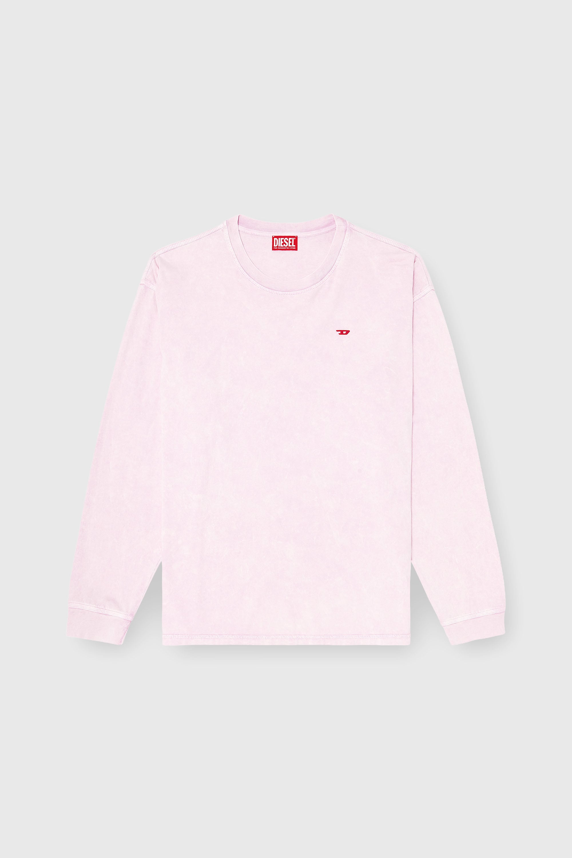 Diesel - T-BOXT-LS-AA5, Male's 長袖Tシャツ in ピンク / ホワイト - 2