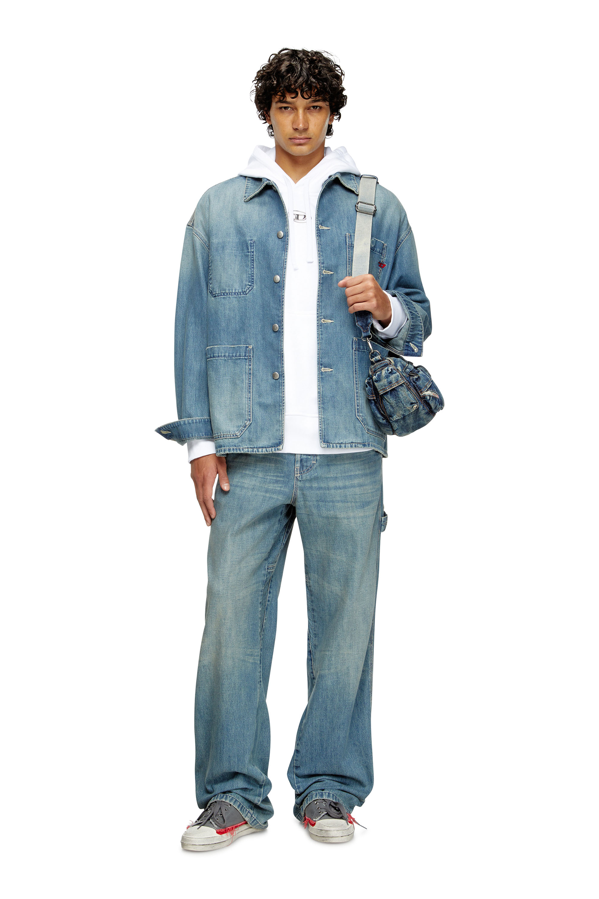 Diesel - S-MACS-HOOD-OD, Male's スウェットパーカーオーバルＤ in ホワイト - 1