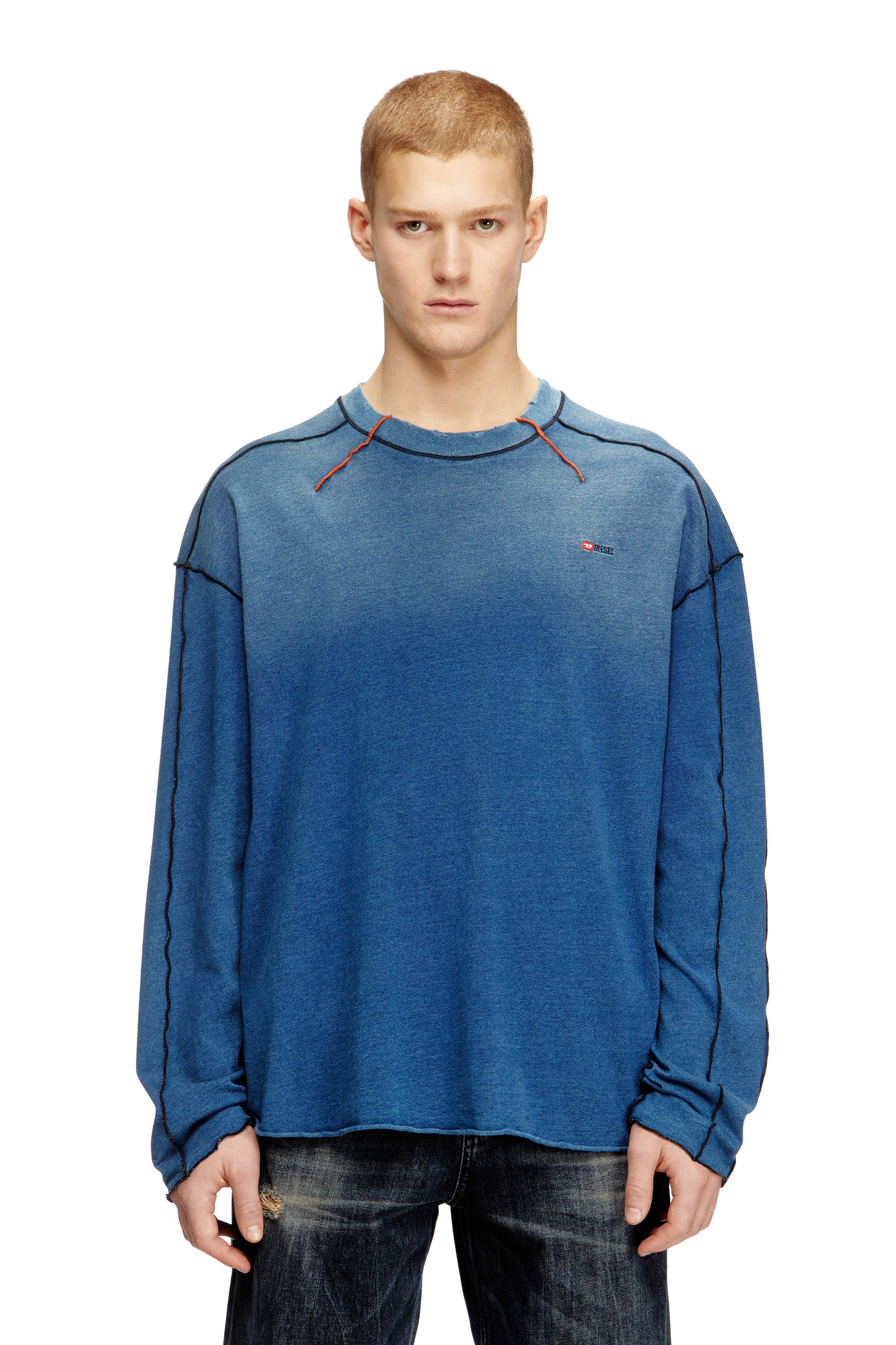 Diesel - T-CRAOXT-LS, Male's 長袖Tシャツ in ブルー - 1