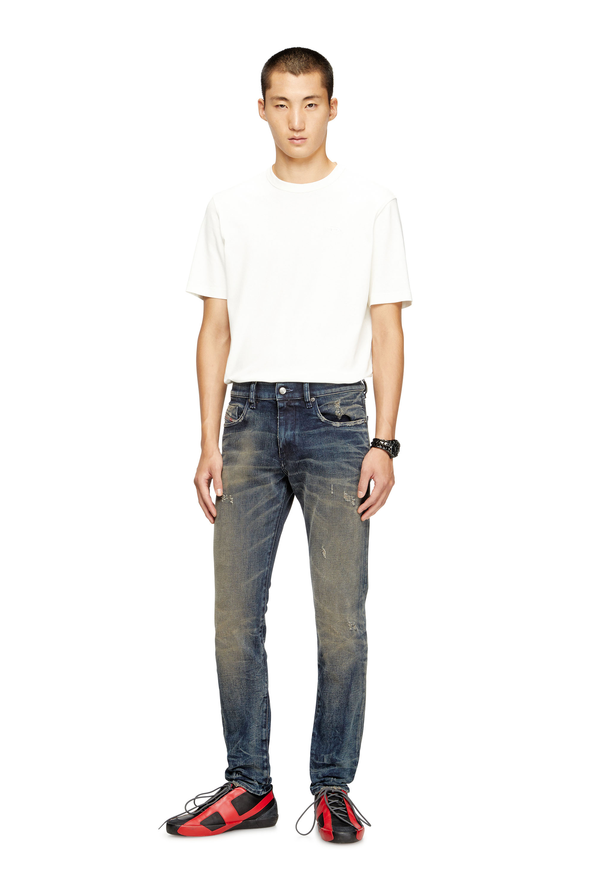 Diesel - Male's Slim Jeans 2019 D-Strukt 09M46, ダークブルー - 1