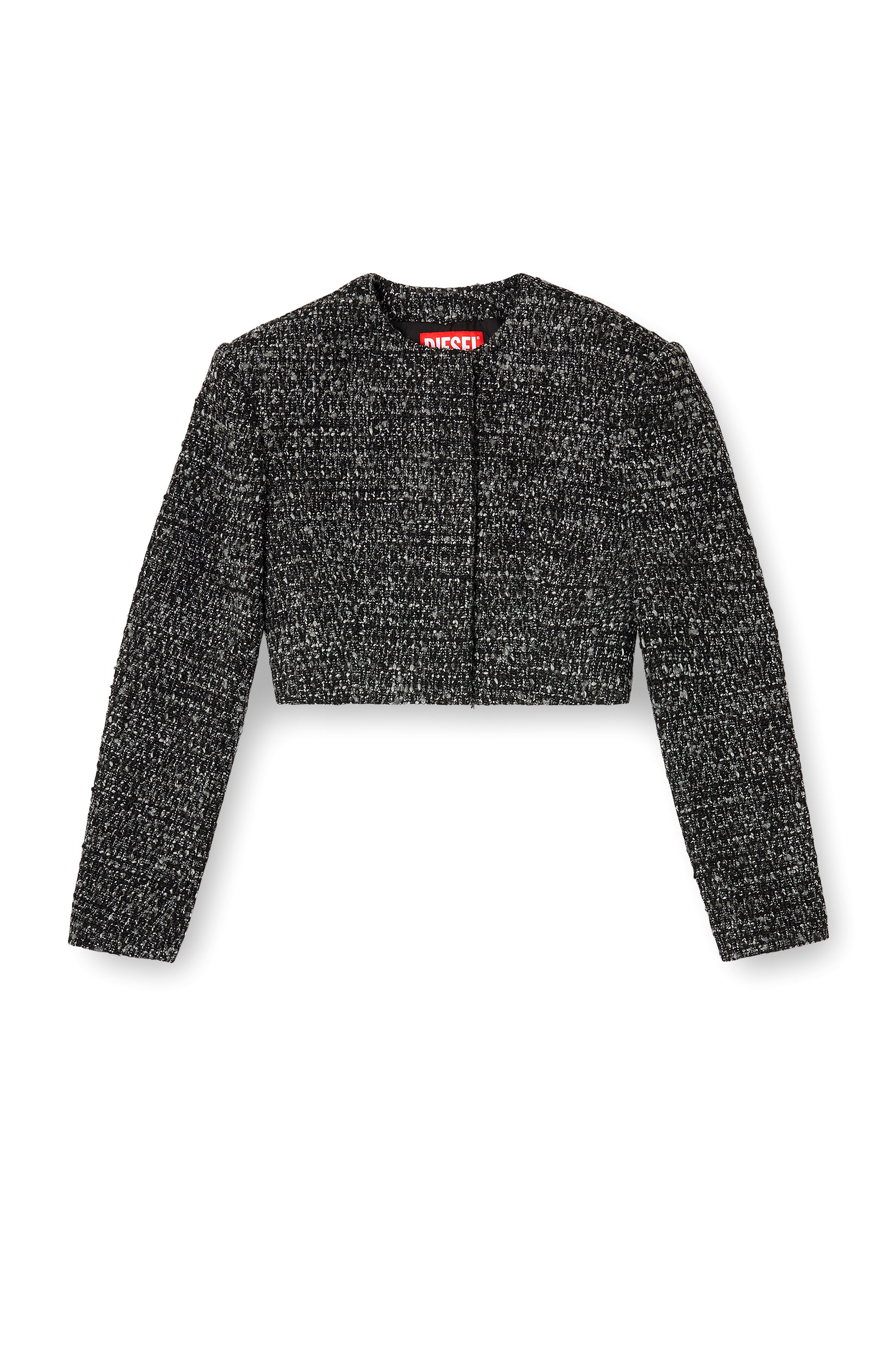 Diesel - G-CROP-G, Female's Cropped jacket in bouclé fabric in ブラック - 2