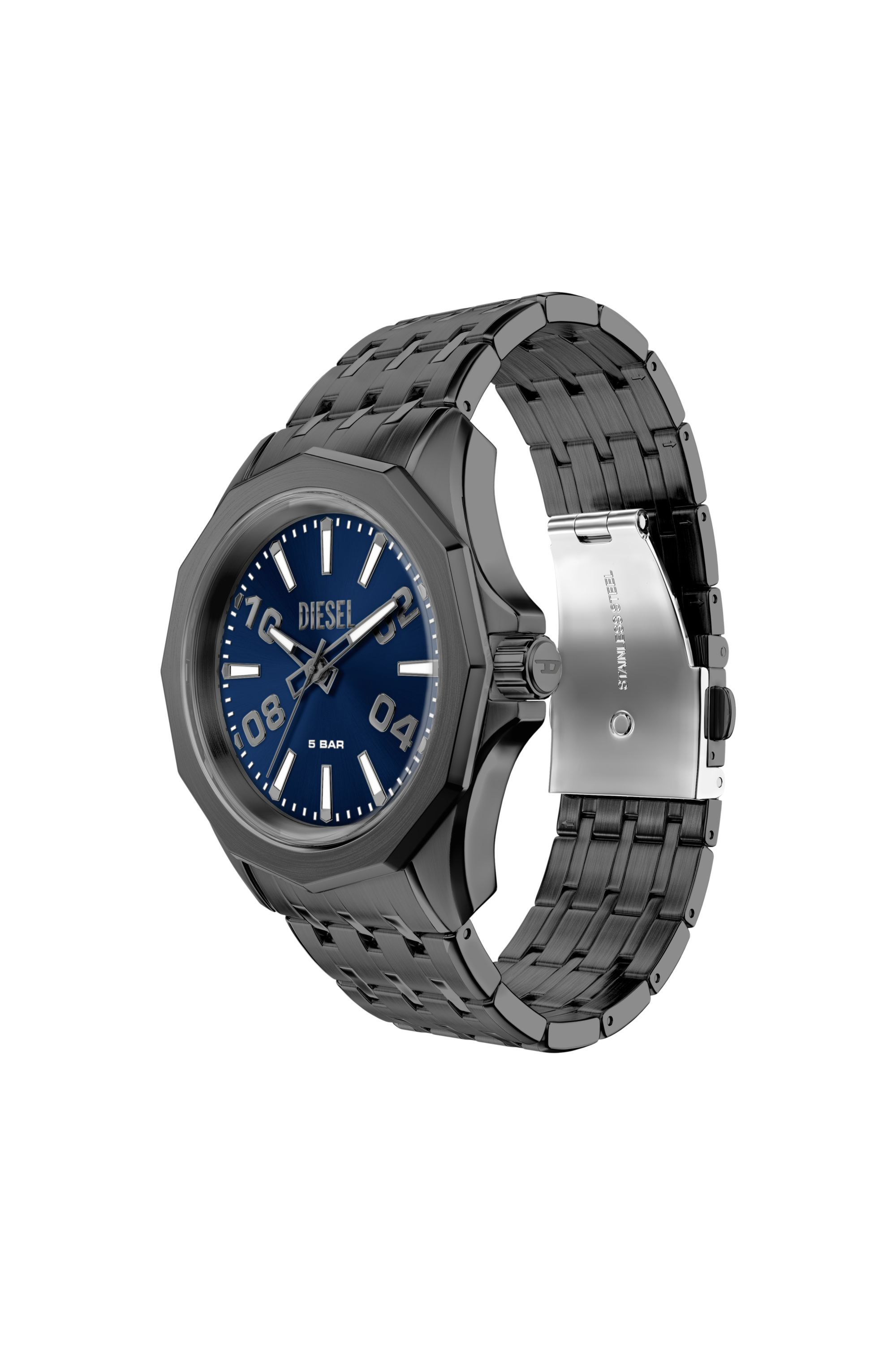 Diesel - DZ2238 WATCH, Male's Stinger gunmetal stainless steel watch in ダークグレー - 4