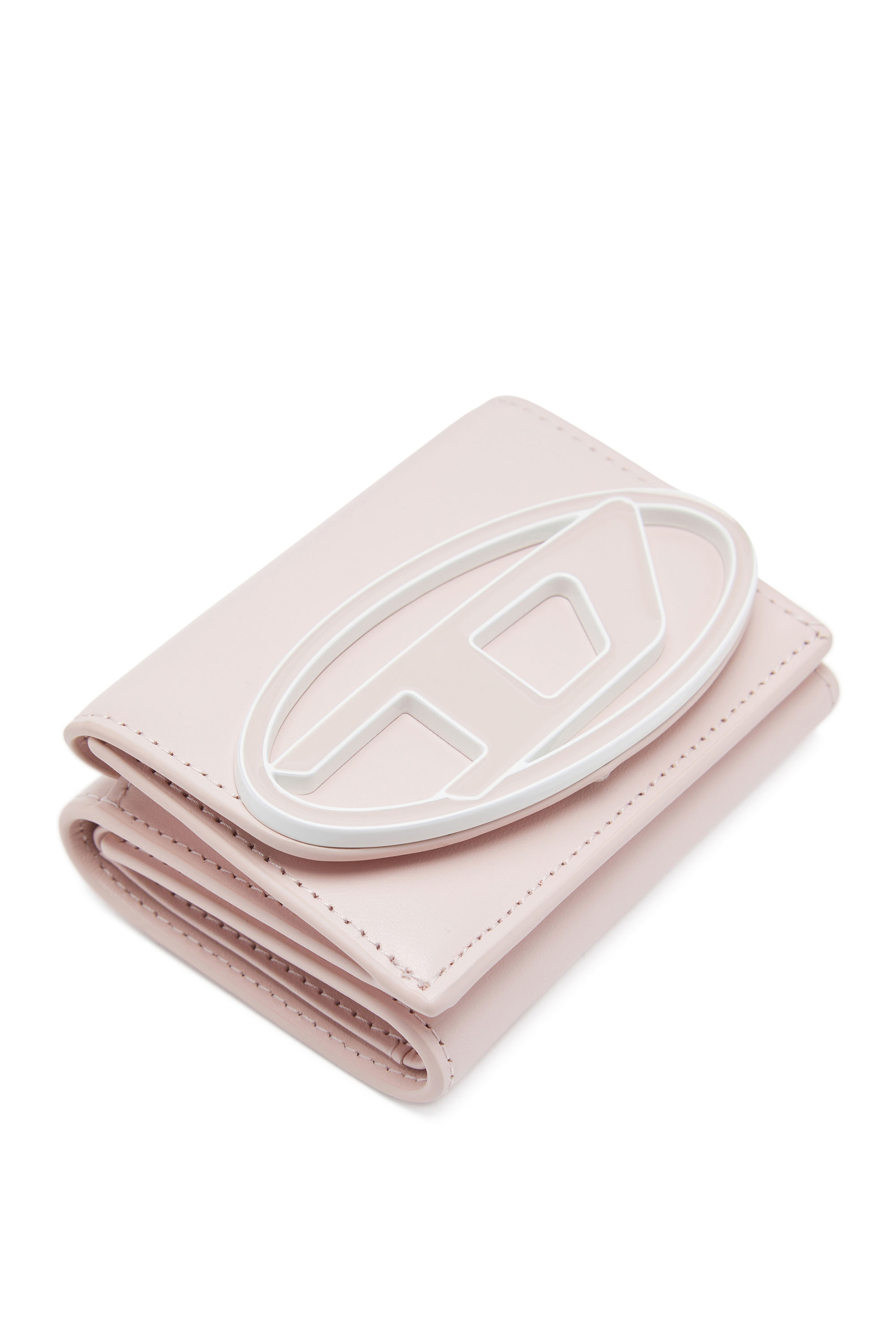 Diesel - 1DR TRI FOLD COIN XS II, Female's Tri-fold wallet in pastel leather in ピンク / ホワイト - 4